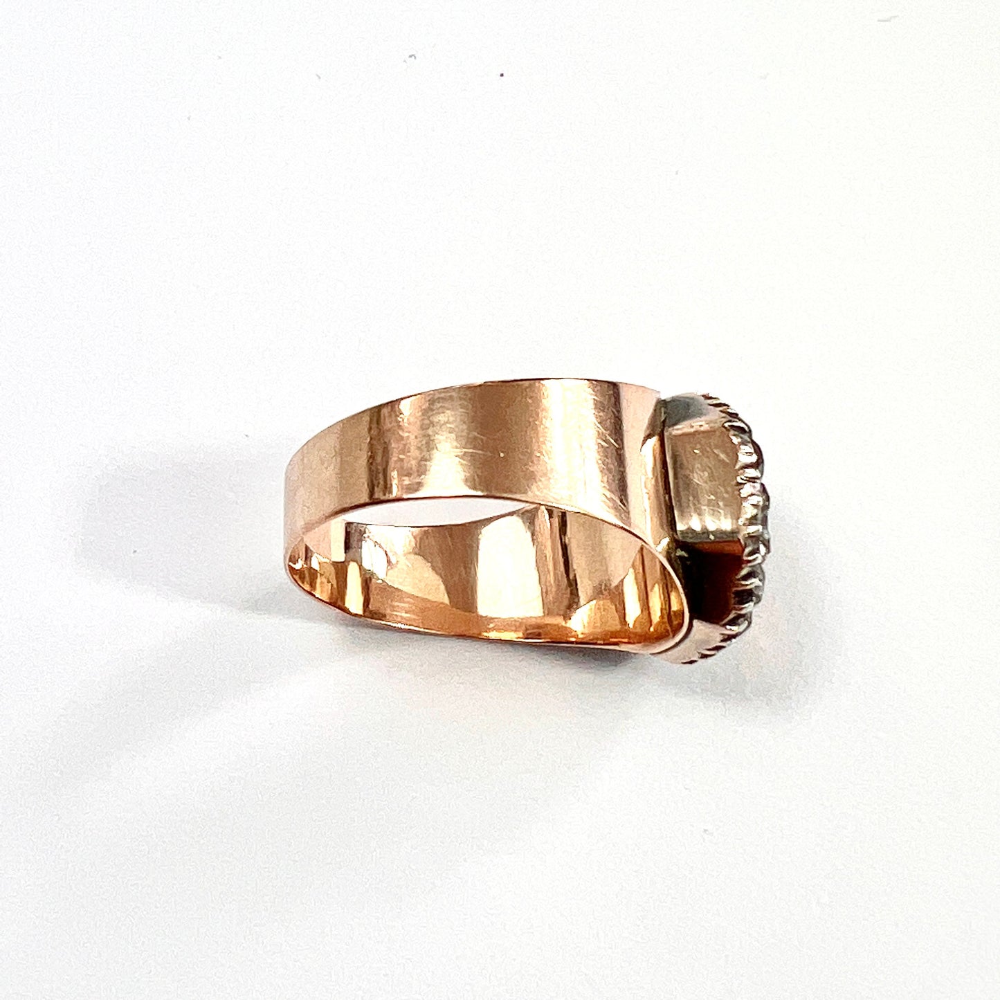 Georgian 9CT Rose Gold Citrine Paste Ring