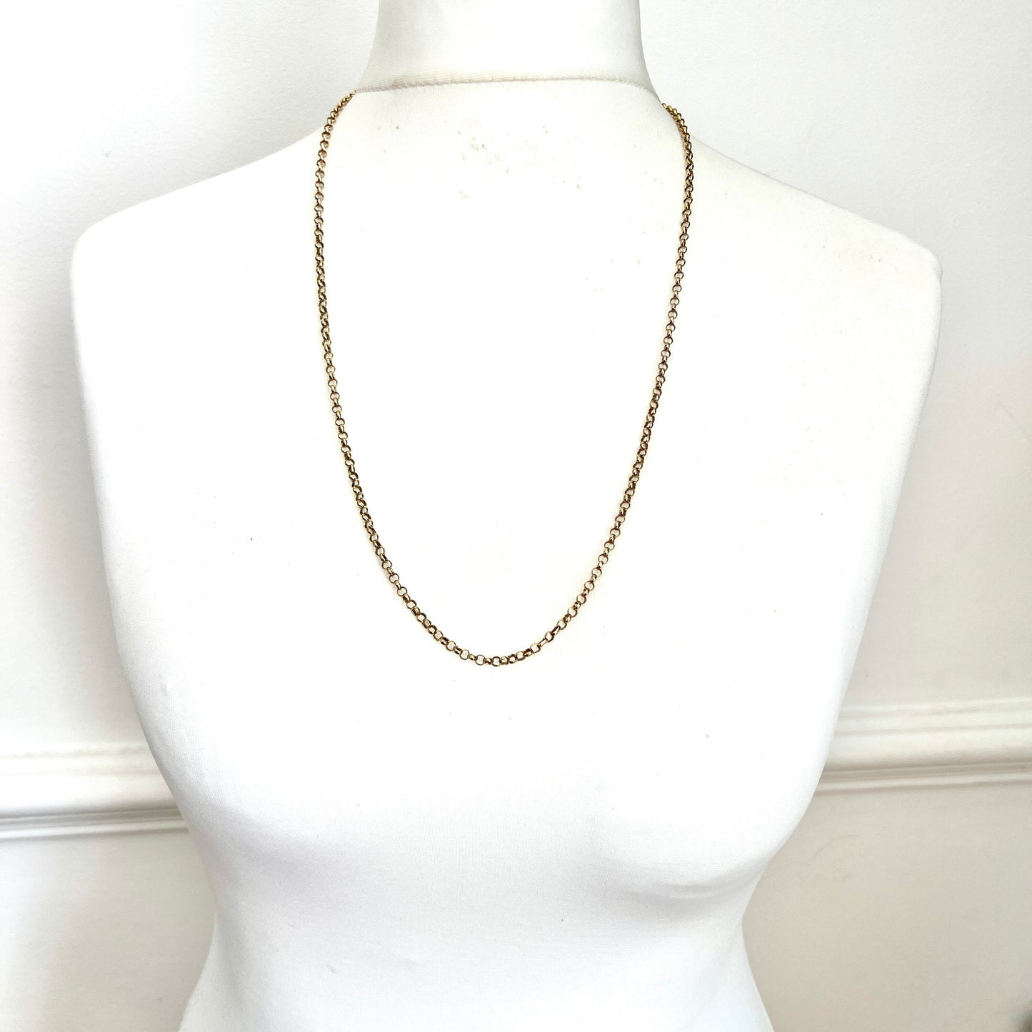 Very Long Vintage 9CT Gold Belcher/Rolo Chain Necklace