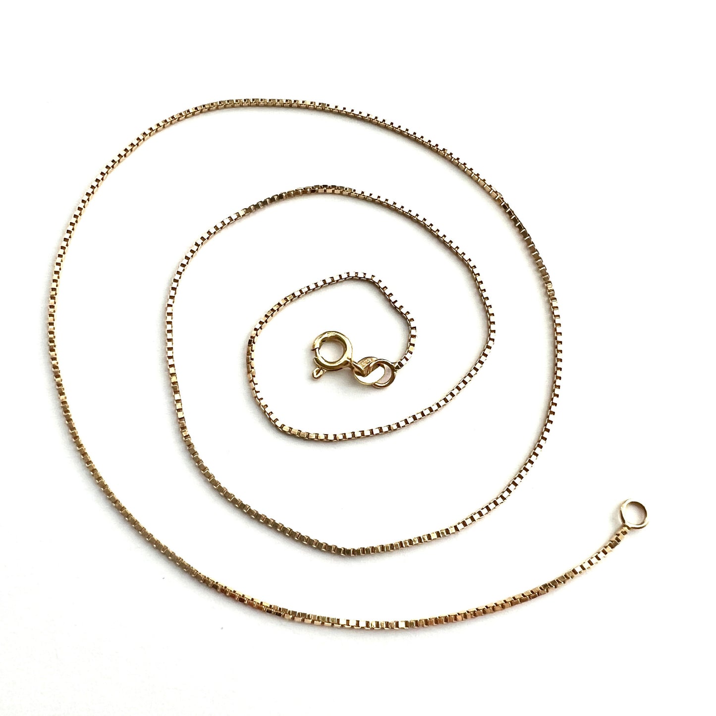 Vintage 18CT Gold Mirror Box Chain Necklace
