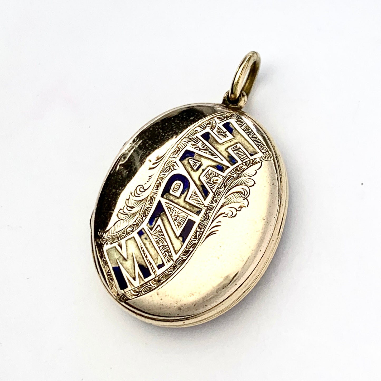 Victorian 9CT Gold Oval Mizpah Locket Pendant
