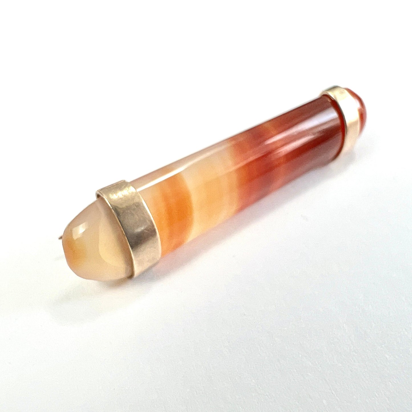 Victorian Red Agate Rose Gold Bar Brooch