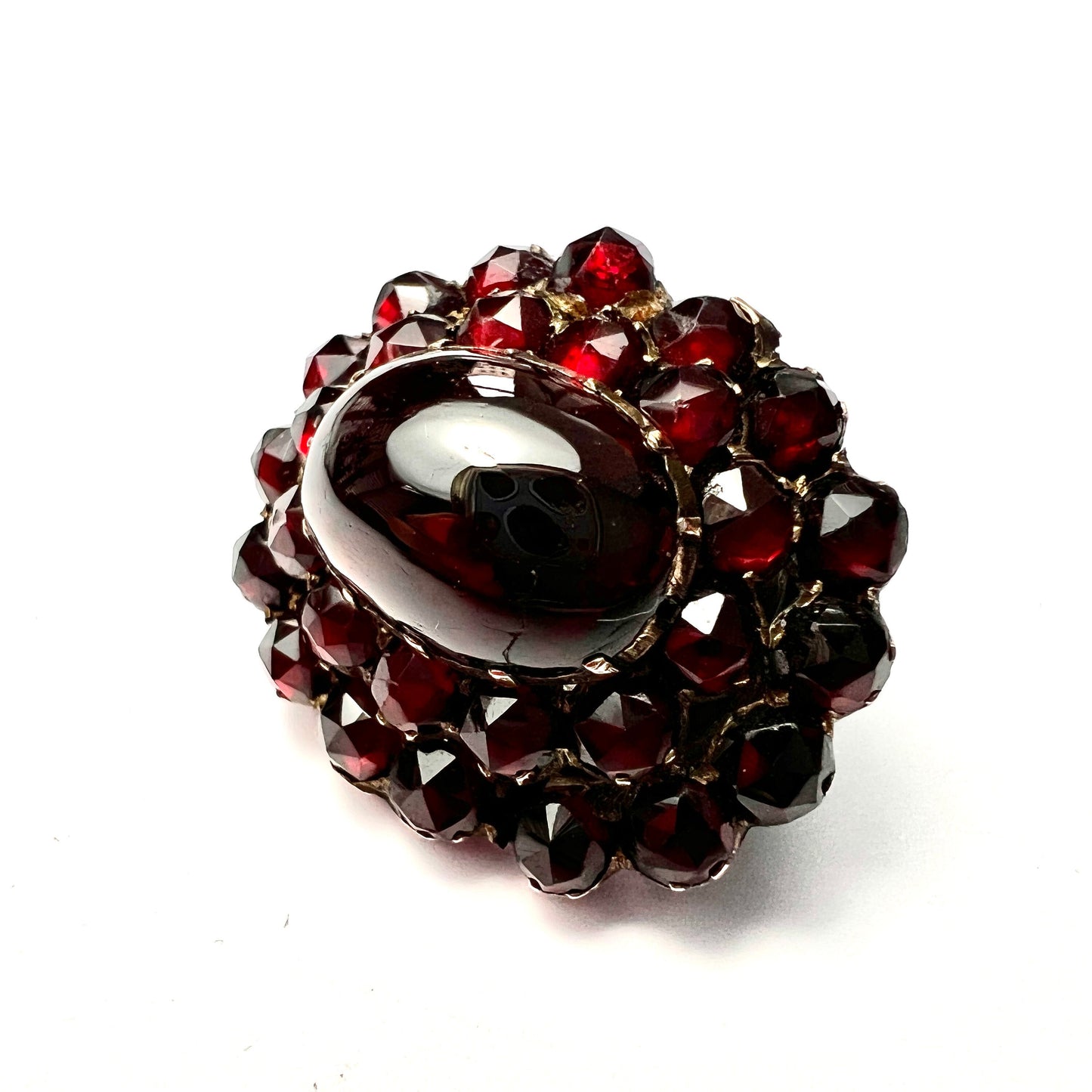 Victorian Garnet Carbuncle Cluster Brooch