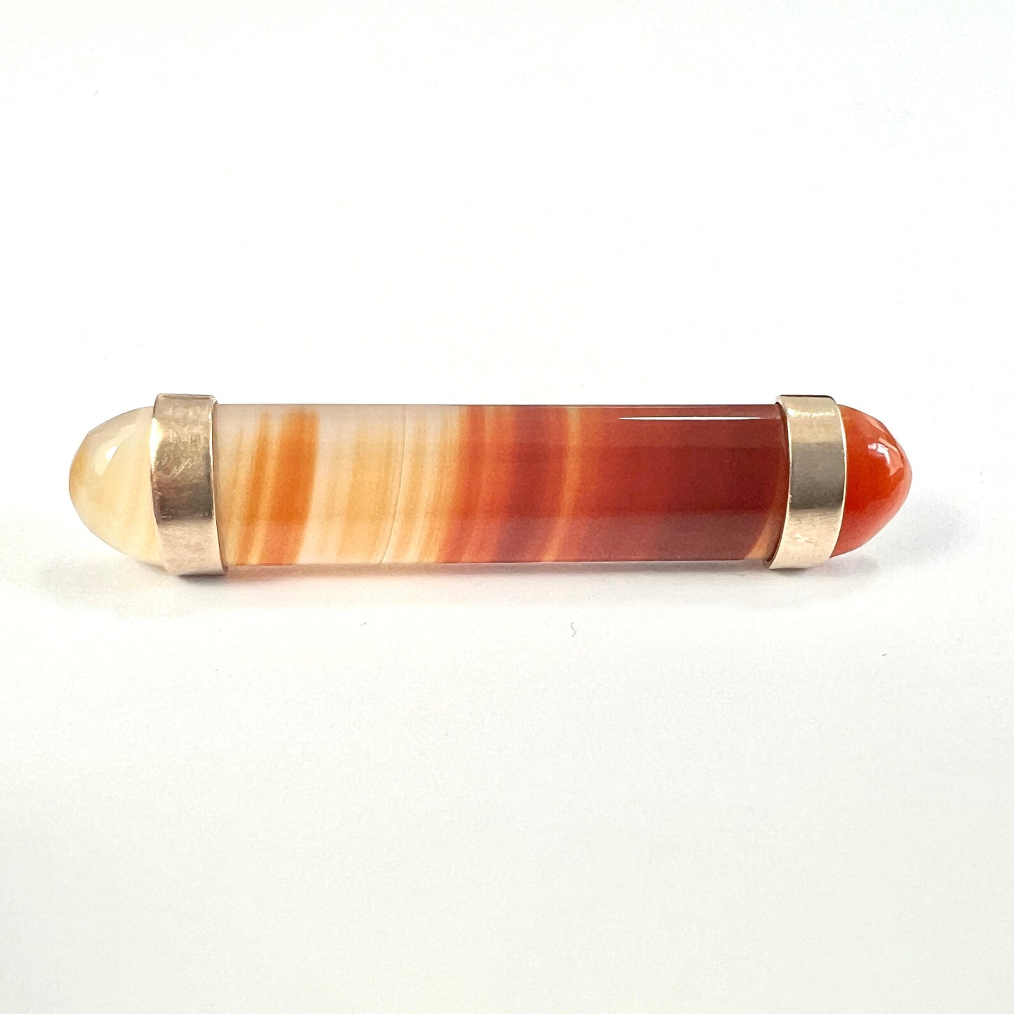 Victorian Red Agate Rose Gold Bar Brooch