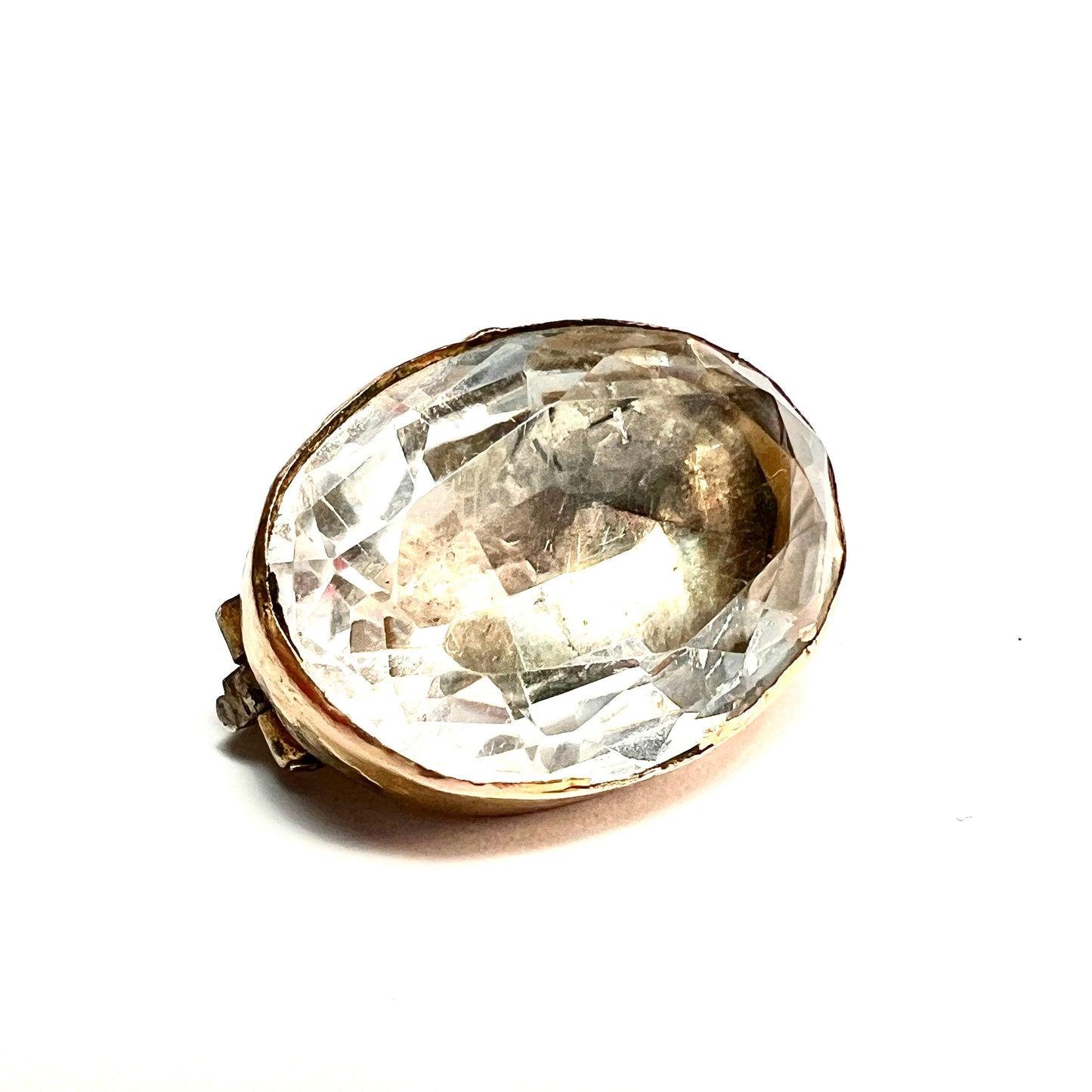 Georgian 15CT Gold Foiled Rock Crystal Brooch
