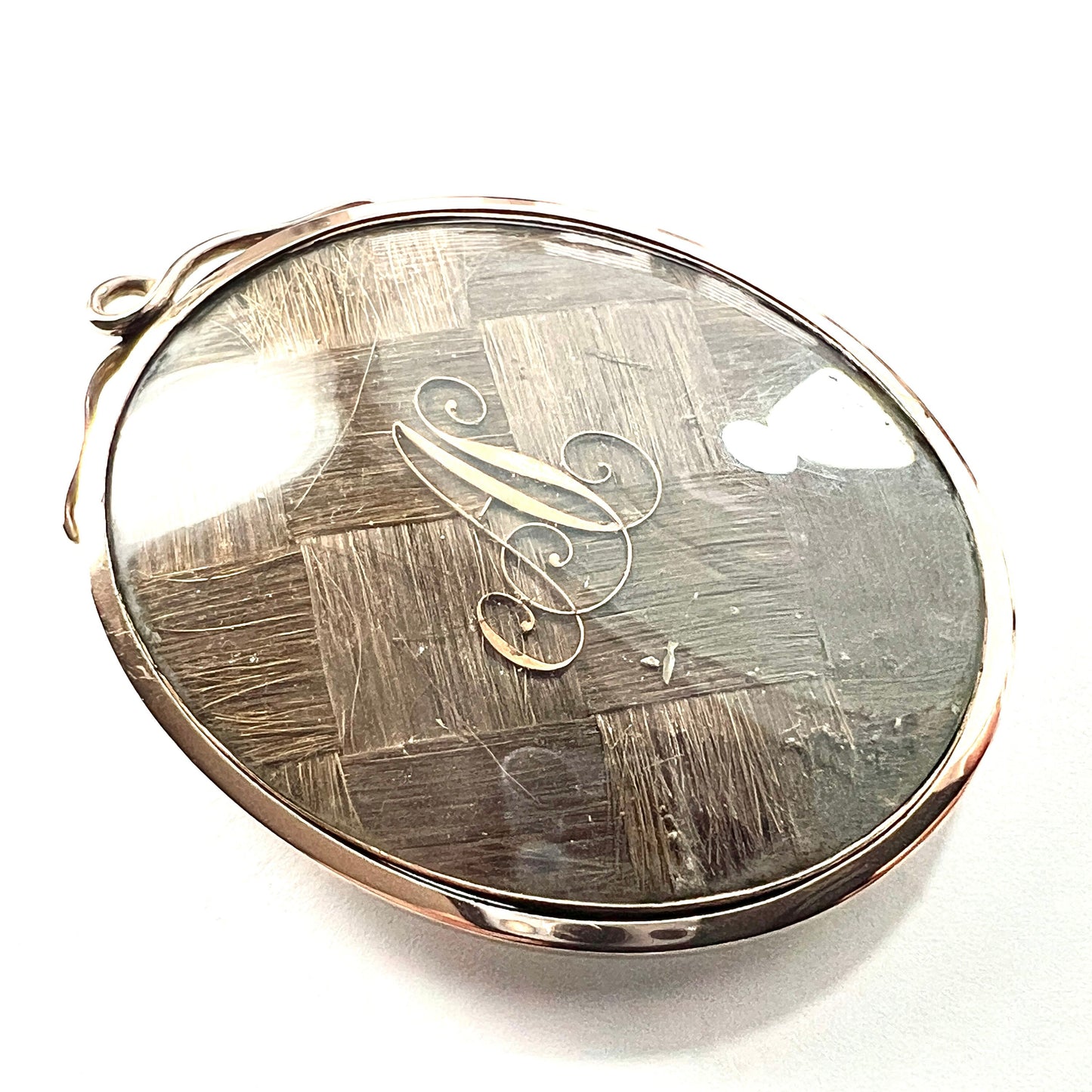 Large Regency/Victorian Lady Handpainted Miniature Pendant