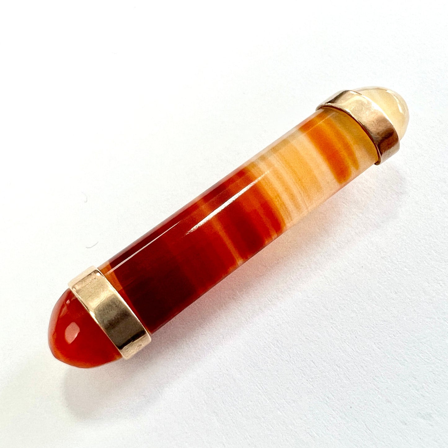 Victorian Red Agate Rose Gold Bar Brooch