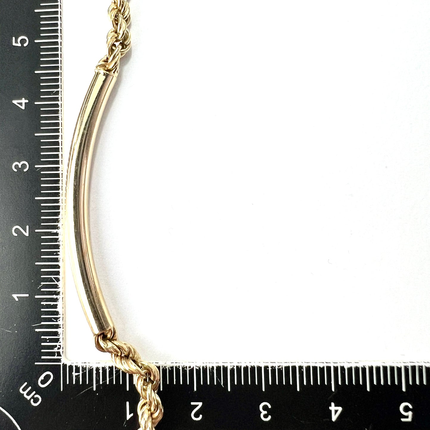 Vintage 9CT Gold Rope Twist Bracelet with Bar