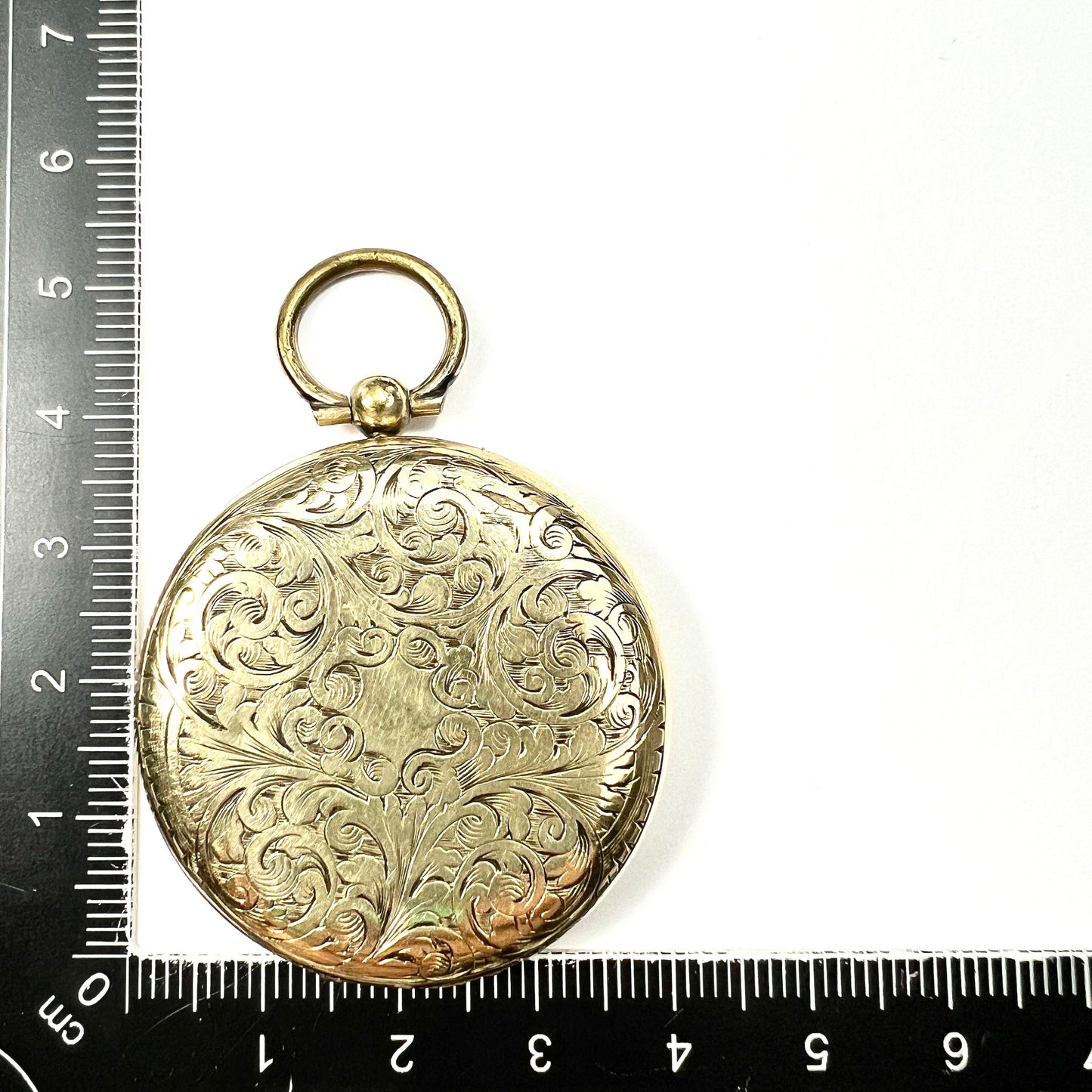 Large Antique Victorian Engraved Mourning Hair Locket