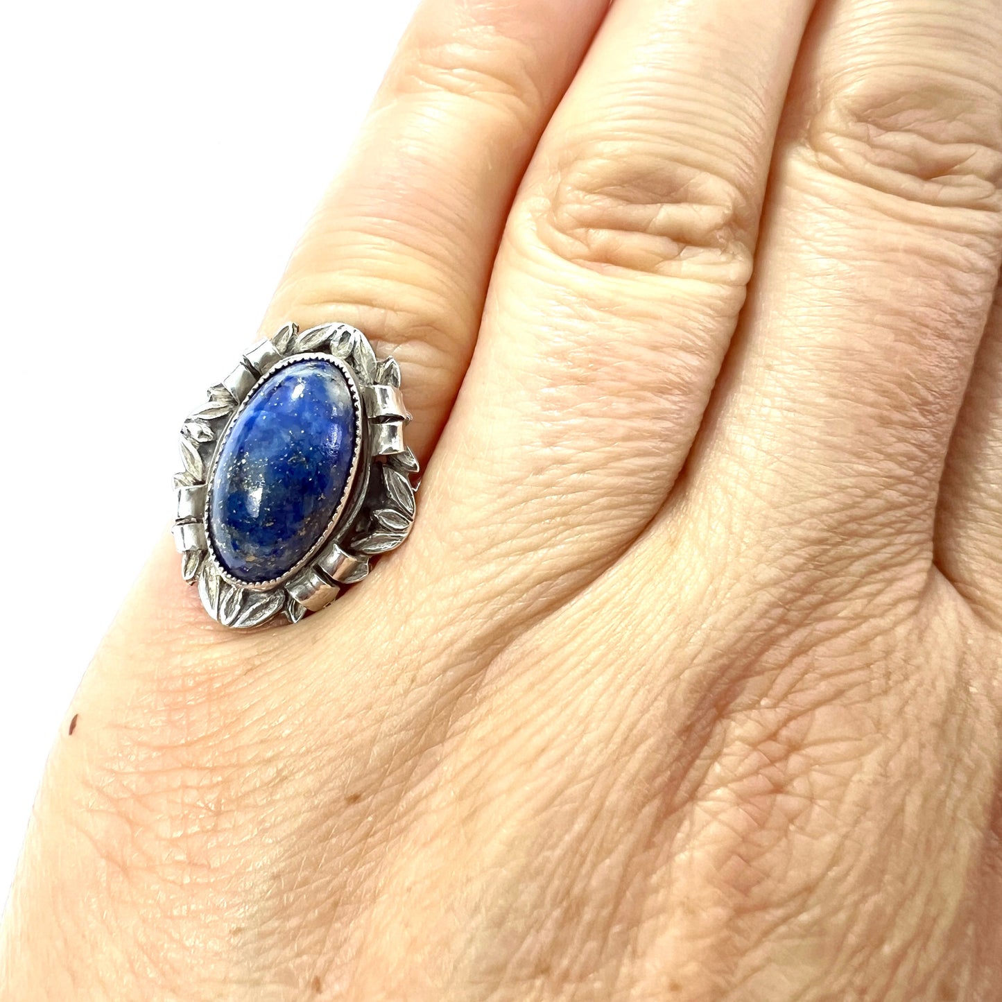 Vintage Arts and Crafts Art Nouveau Style Silver Ring att. Edith Linnell