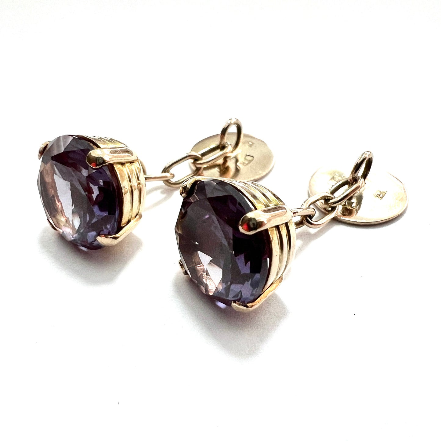 Antique 9CT Gold Corundum Cufflinks