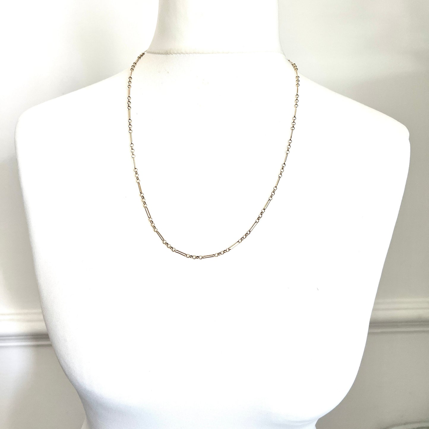Long Vintage 9CT Gold Paperclip/Belcher Link Chain Necklace