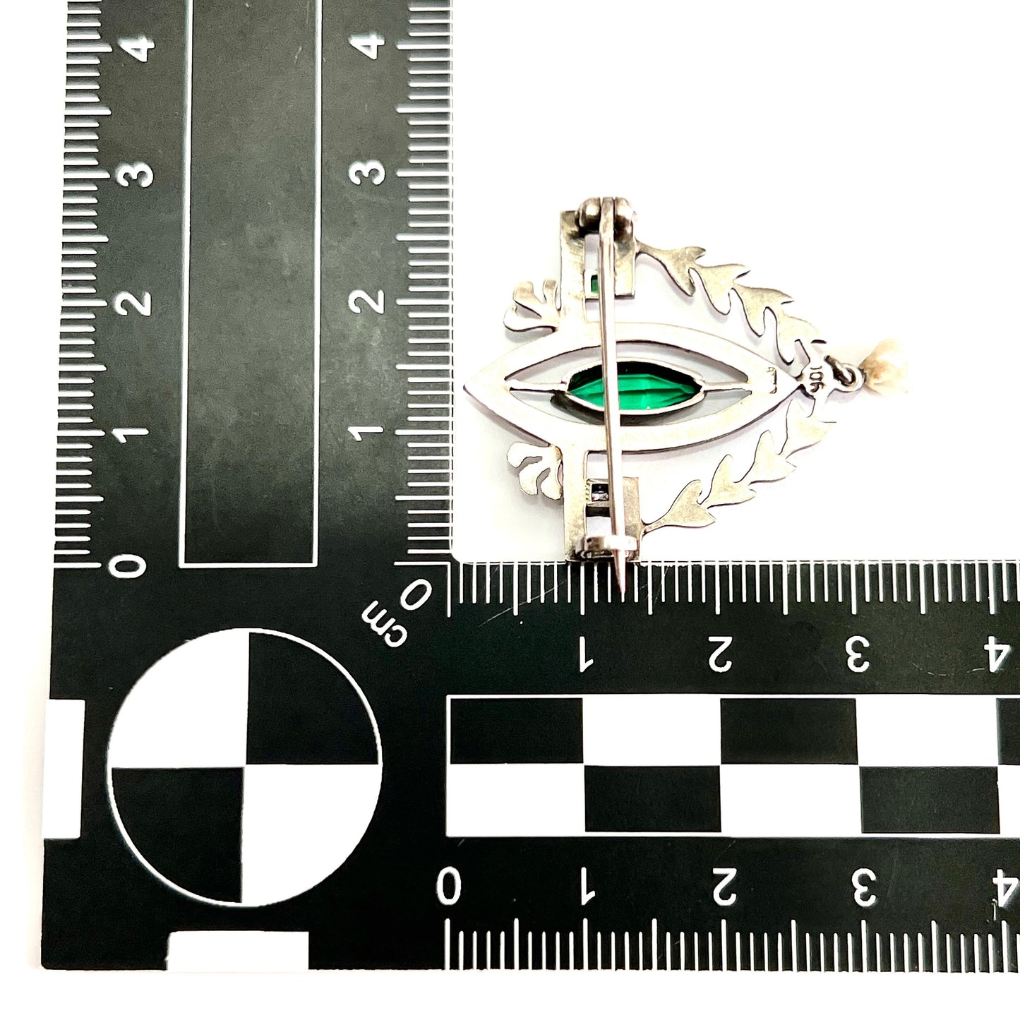 Victorian Emerald Paste Pearl Belle Epoque Brooch