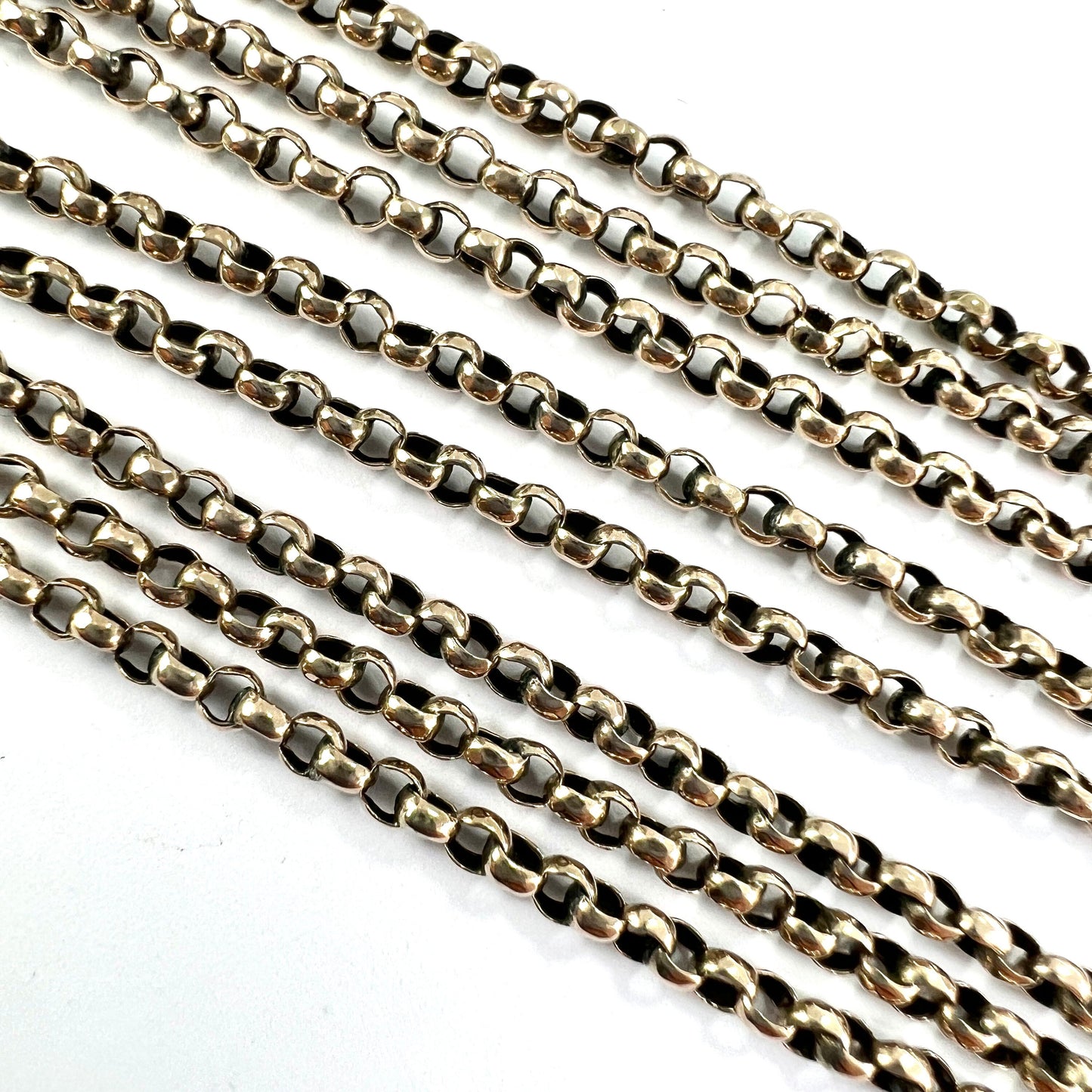 Very Long Victorian 9CT Gold Belcher/Rolo Endless Chain Necklace