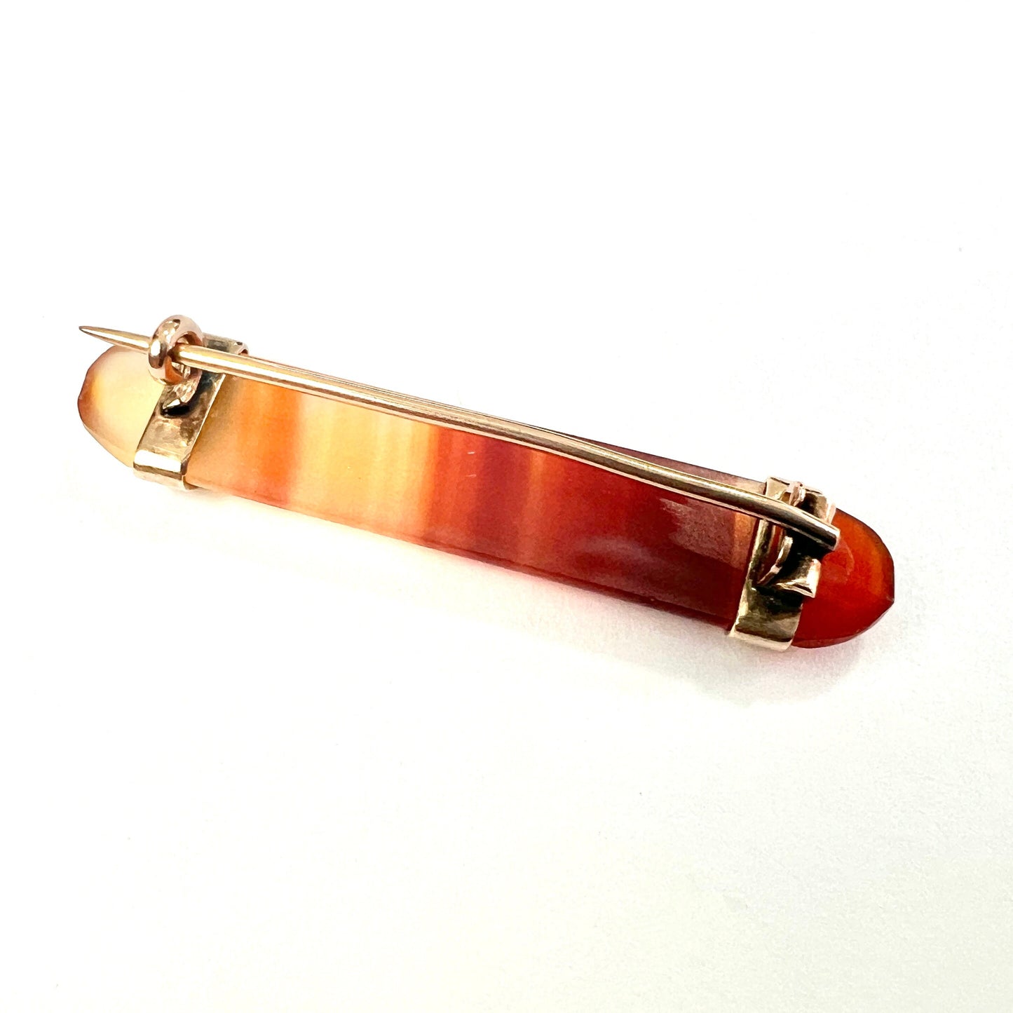 Victorian Red Agate Rose Gold Bar Brooch