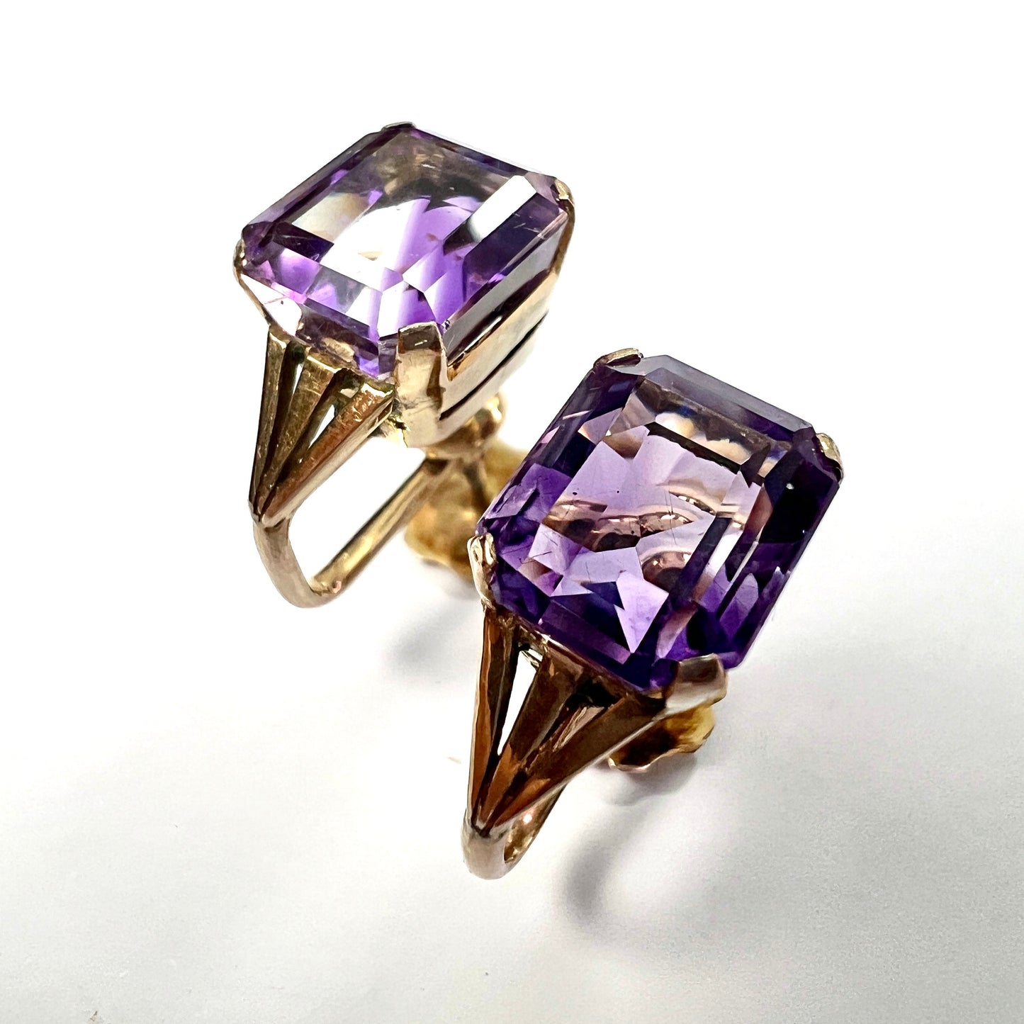 Vintage 9CT Gold Ametrine Screwback Earrings