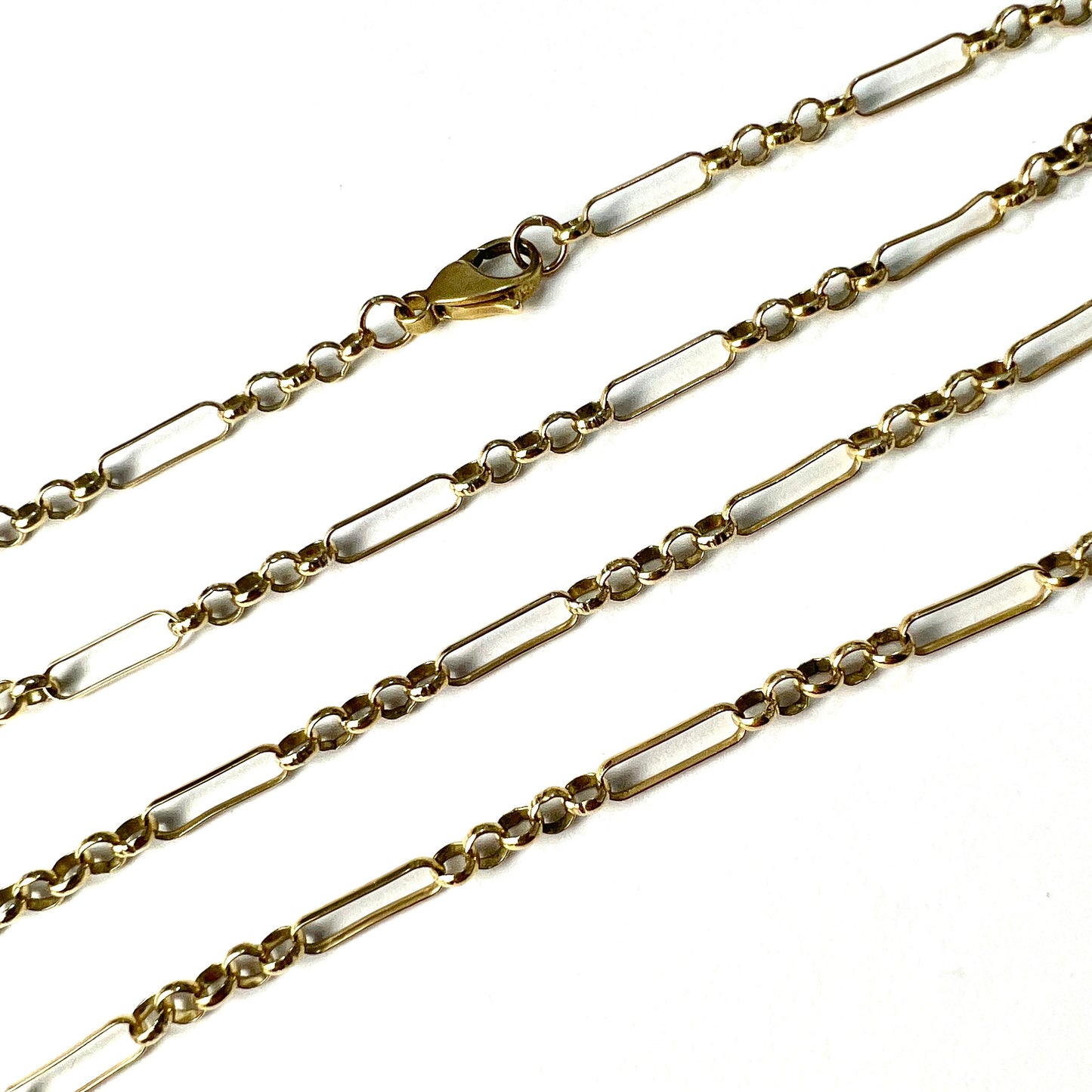 Long Vintage 9CT Gold Paperclip/Belcher Link Chain Necklace