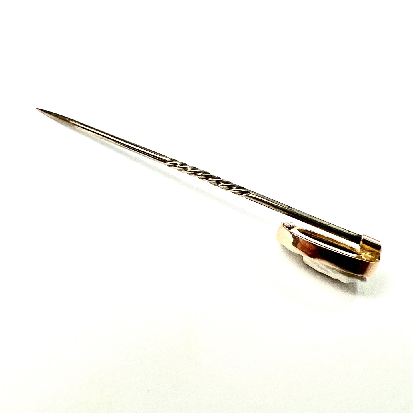Antique 9CT Gold Hardstone Cameo Stick Pin