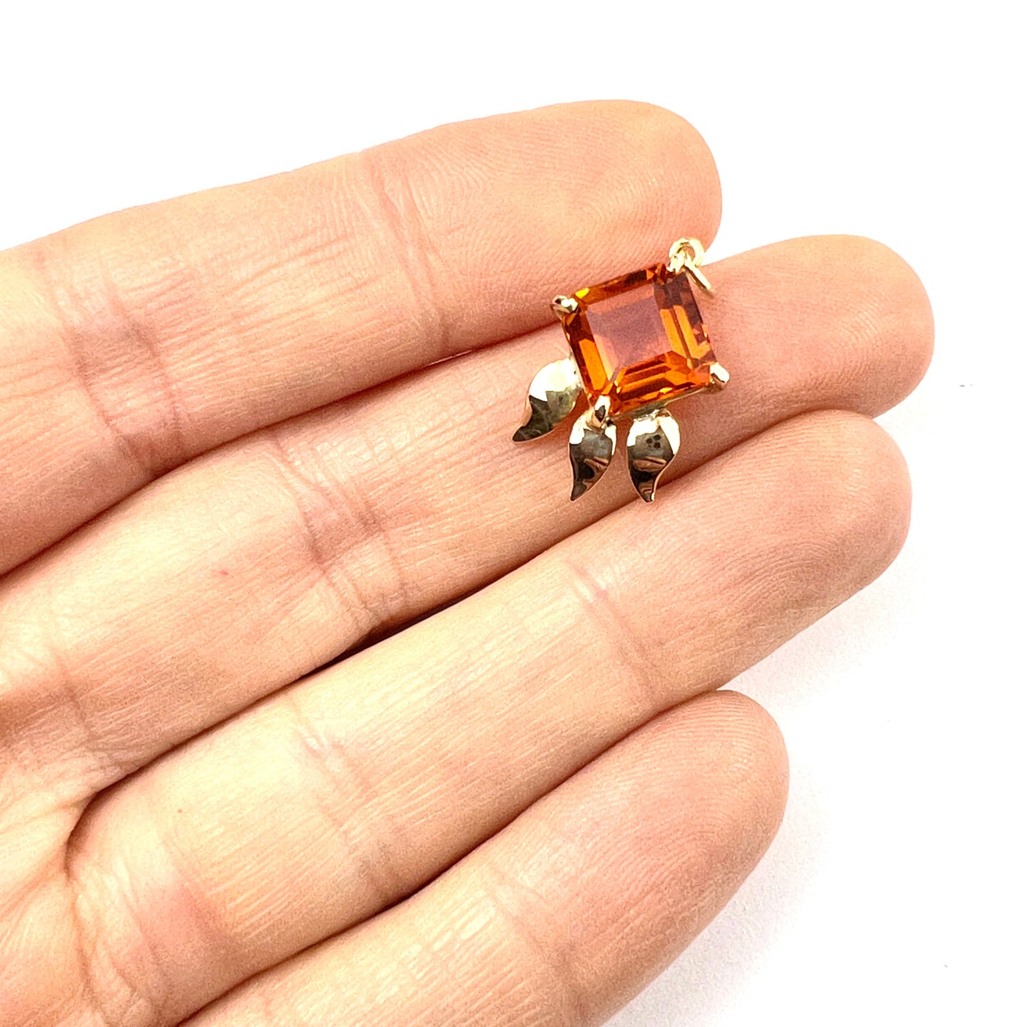 Vintage 15CT Gold Flaming Citrine Pendant