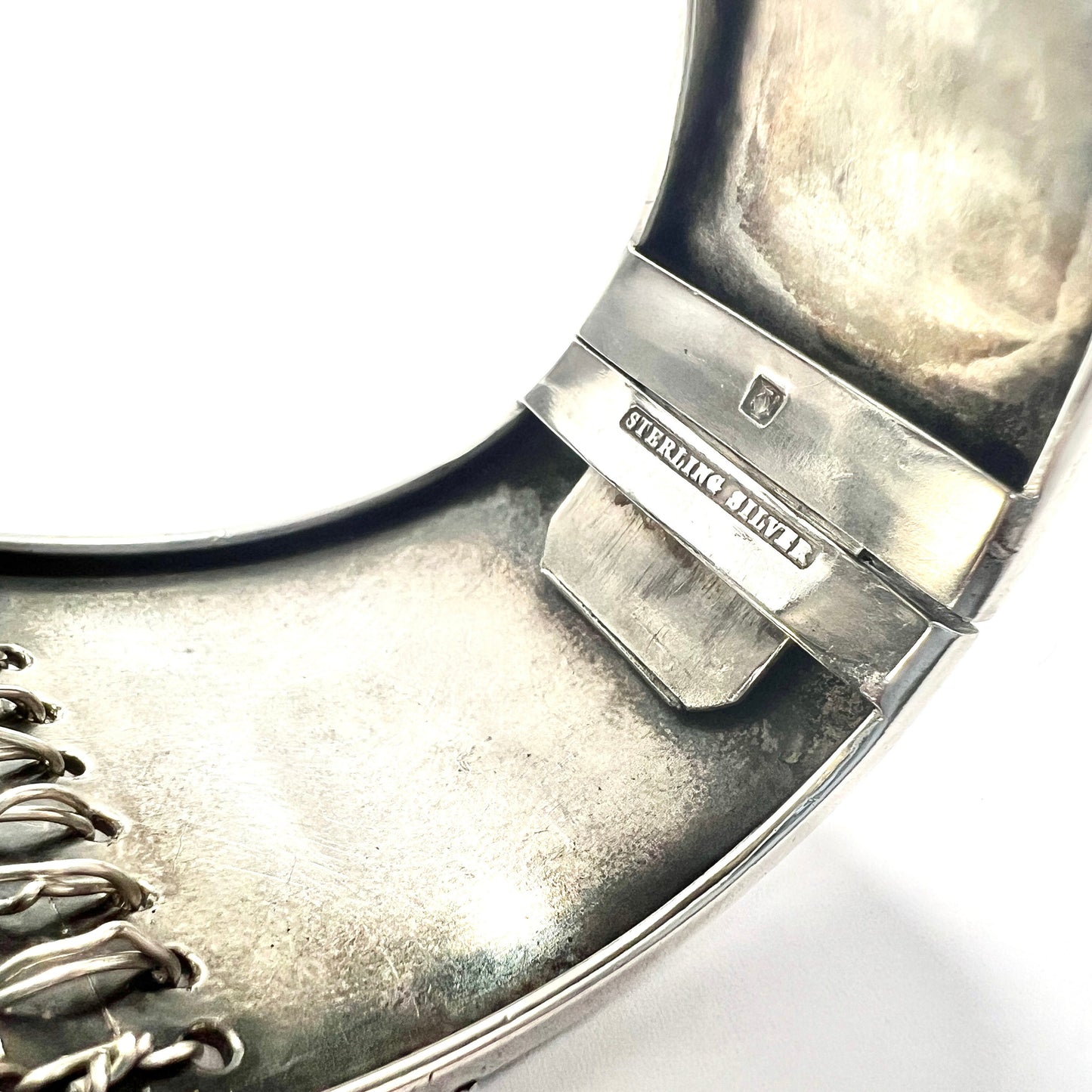 Rare Victorian Sterling Silver Corset Bangle