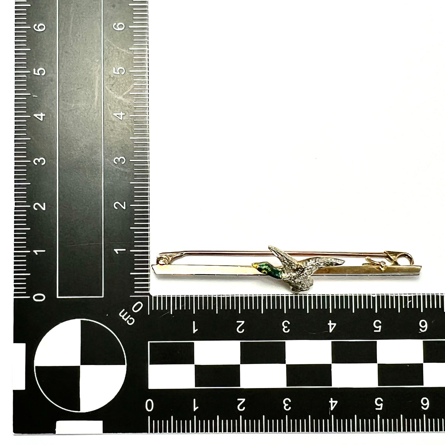 Edwardian Art Deco 15CT Gold Diamond and Platinum Flying Duck Brooch