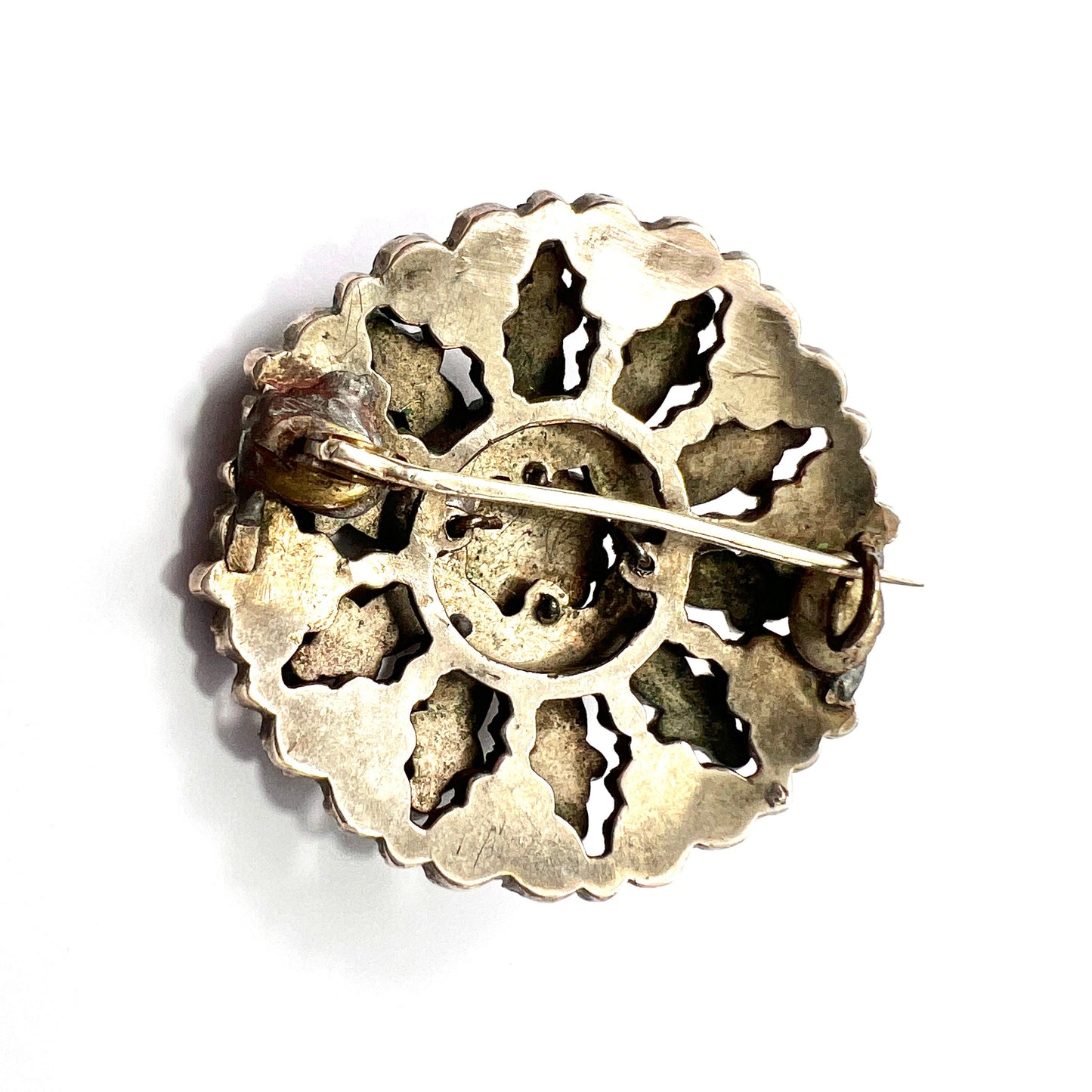 Large Victorian Rose-Cut Garnet Brooch