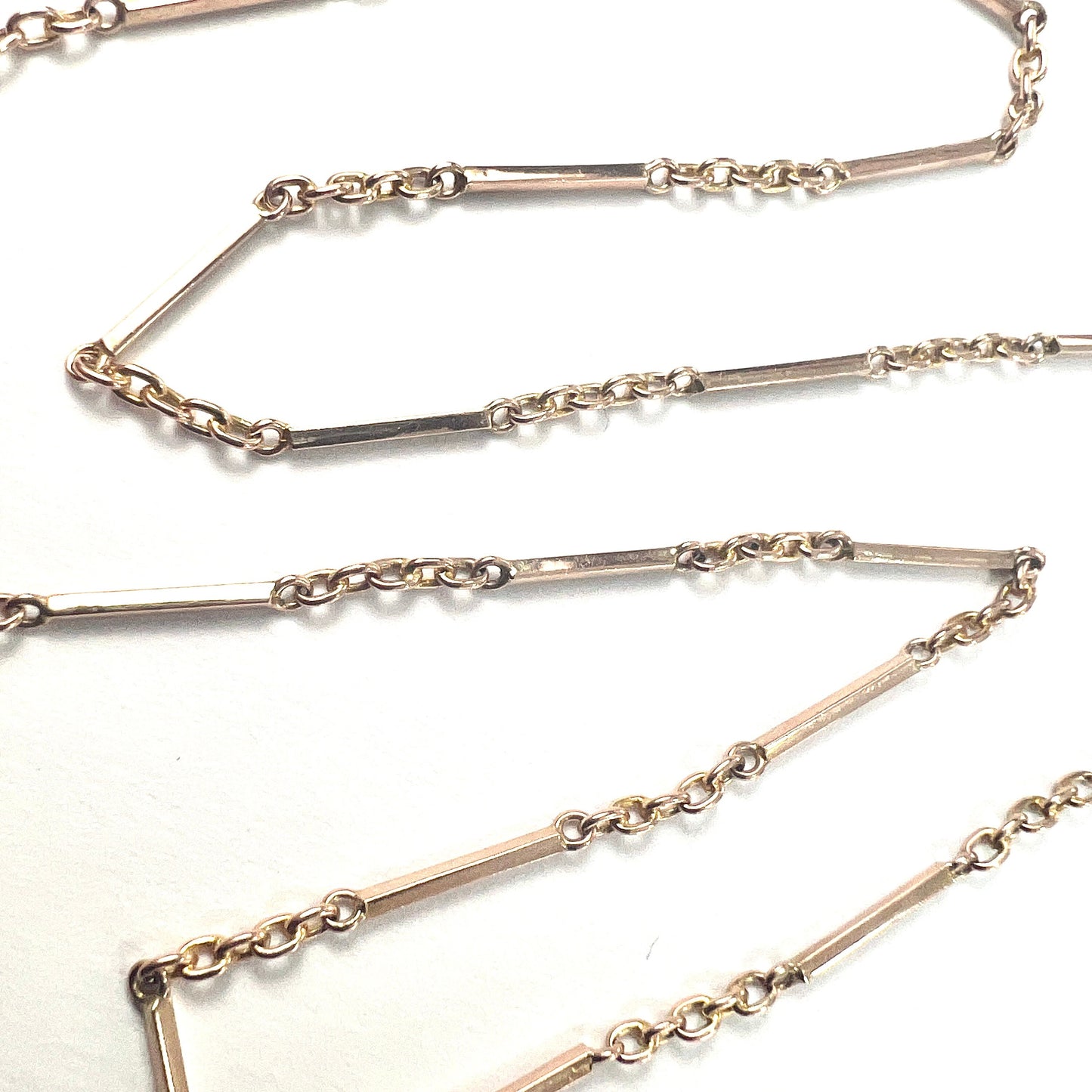 Edwardian 9CT Gold Fancy Link Chain Necklace