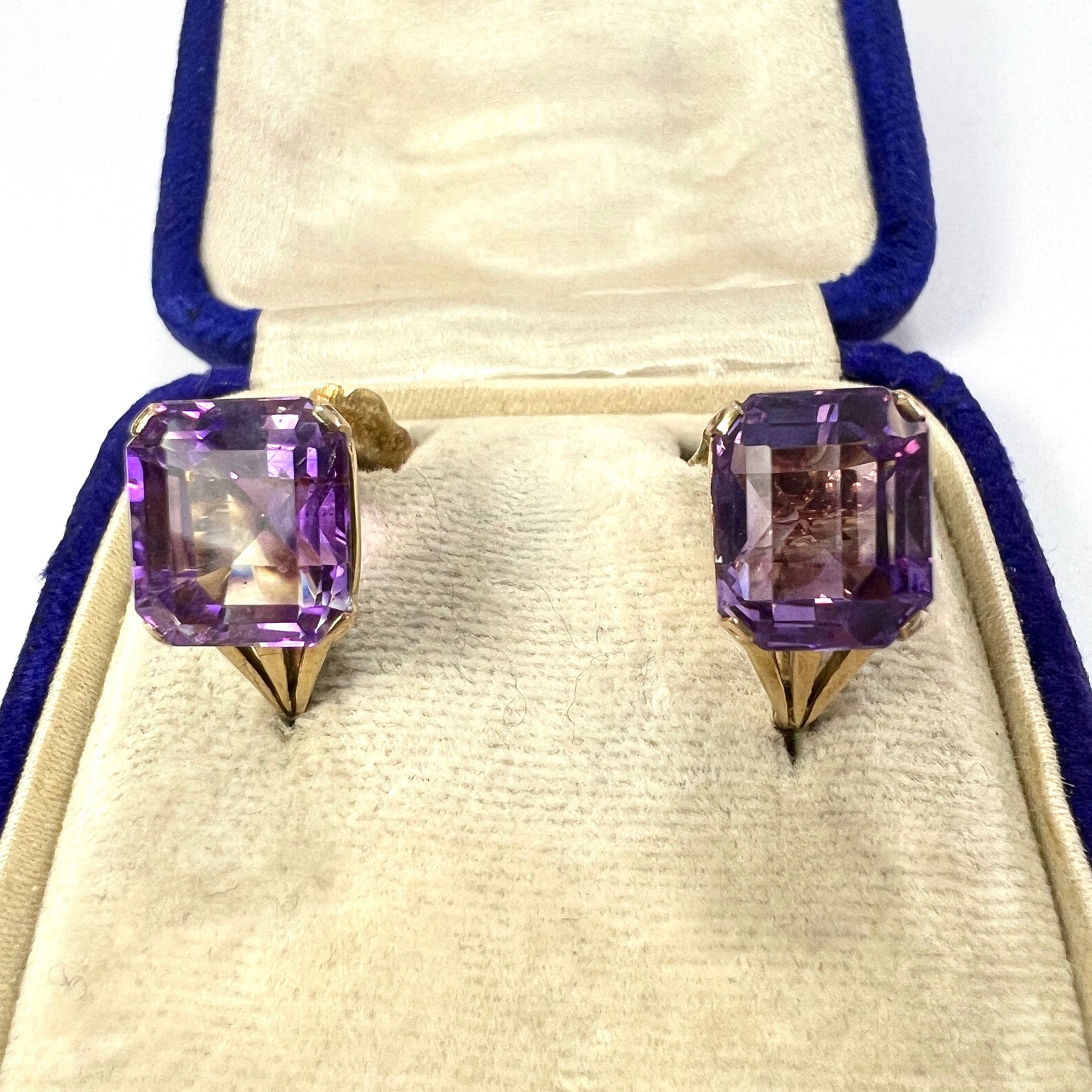 Vintage 9CT Gold Ametrine Screwback Earrings