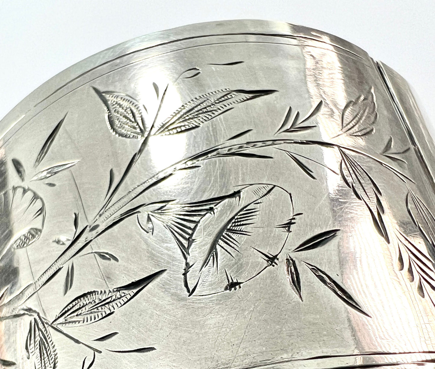 Victorian 18802 Wide Sterling Silver Hinged Cuff Bangle