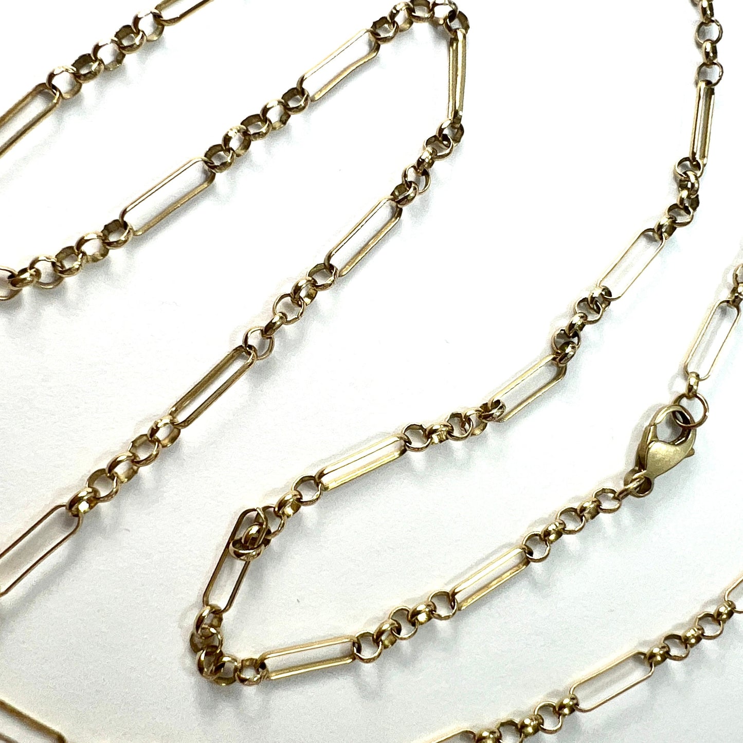 Long Vintage 9CT Gold Paperclip/Belcher Link Chain Necklace