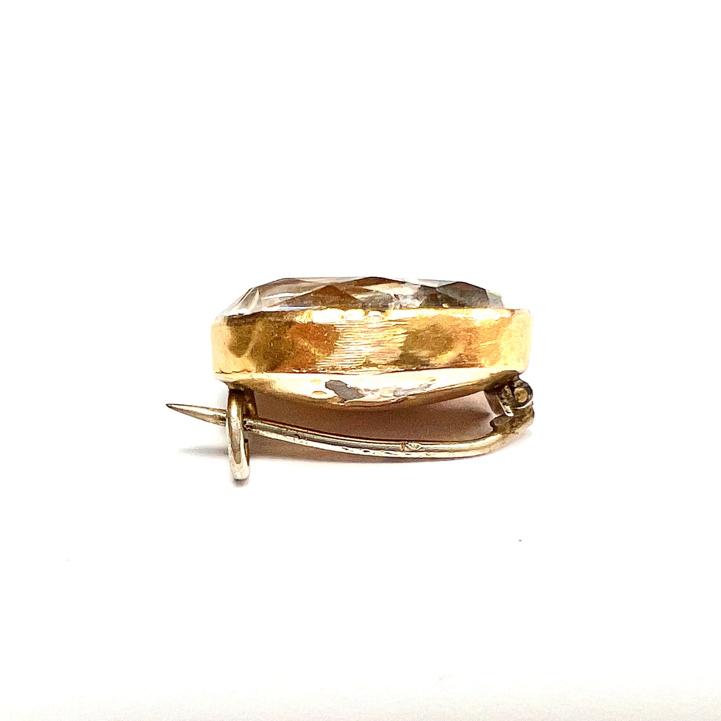 Georgian 15CT Gold Foiled Rock Crystal Brooch