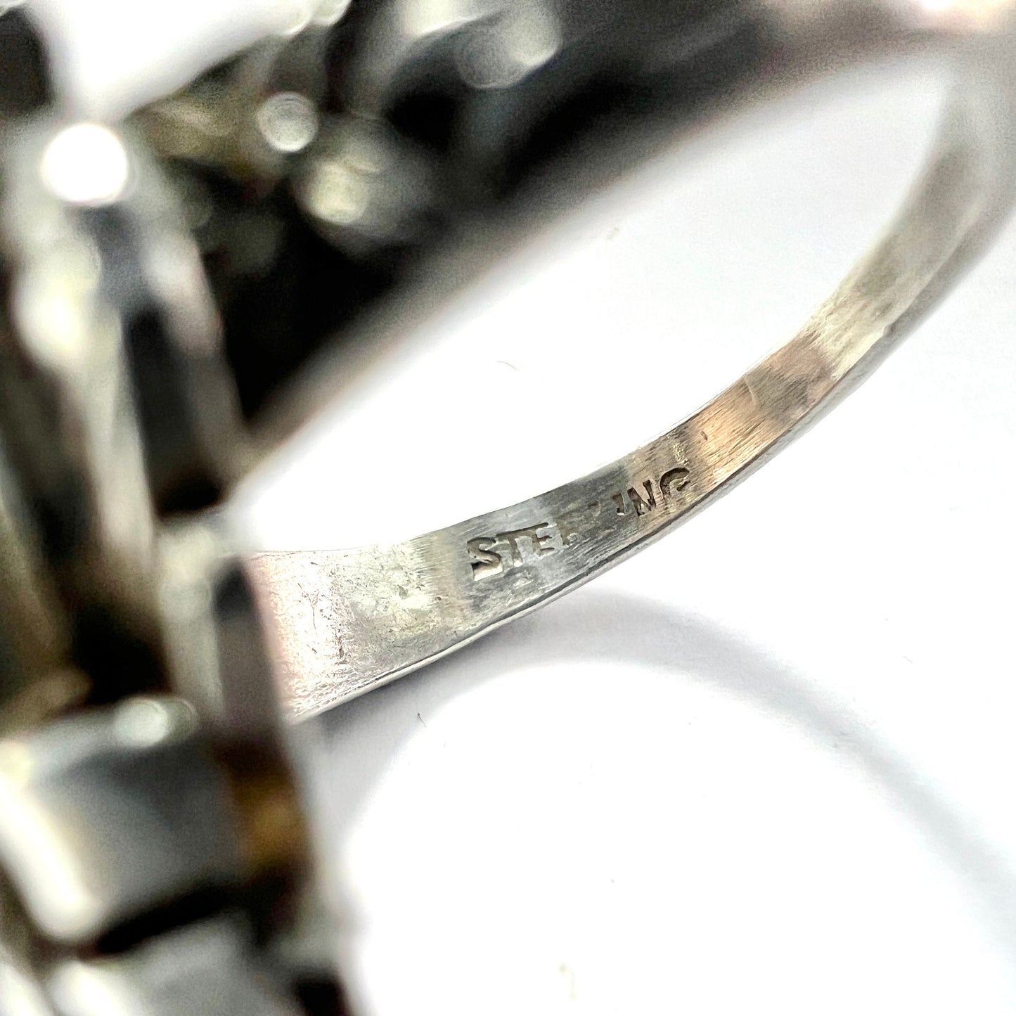 Vintage Arts and Crafts Art Nouveau Style Silver Ring att. Edith Linnell