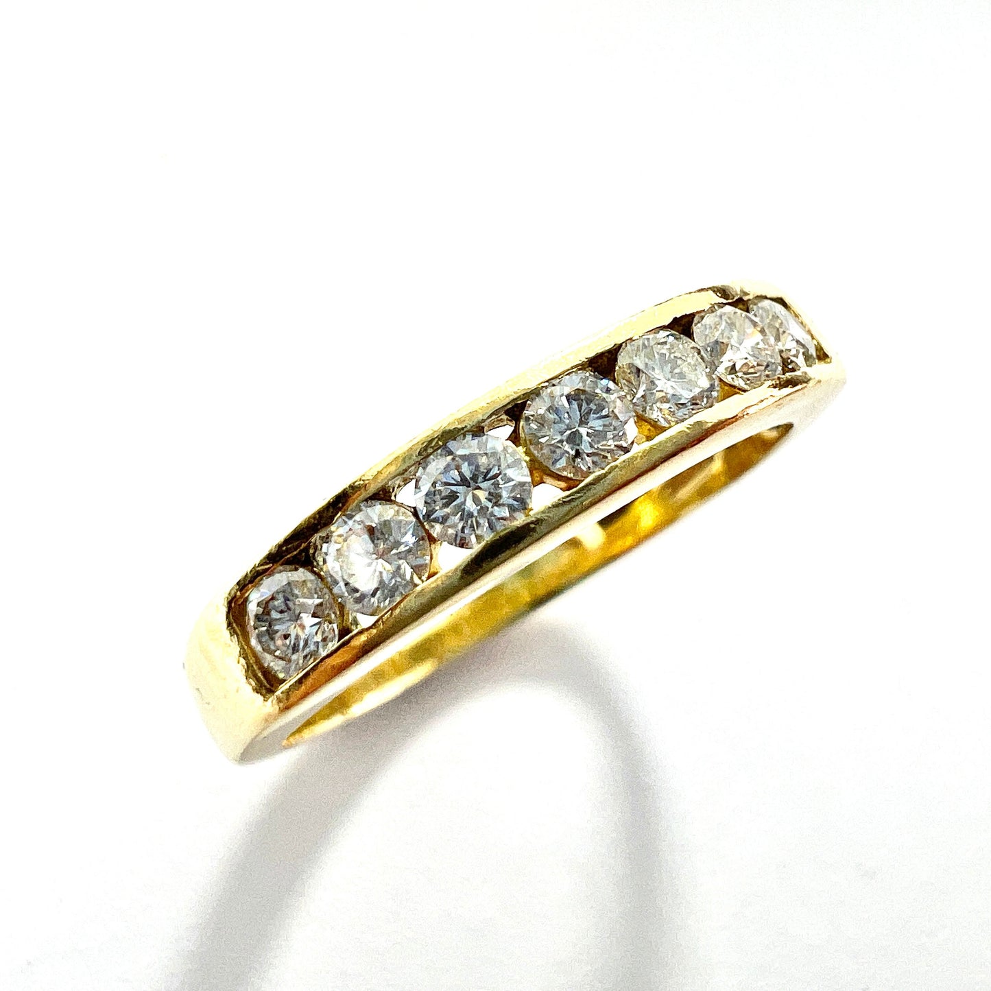 Vintage 18CT Gold Diamond Half Eternity Engagement Ring