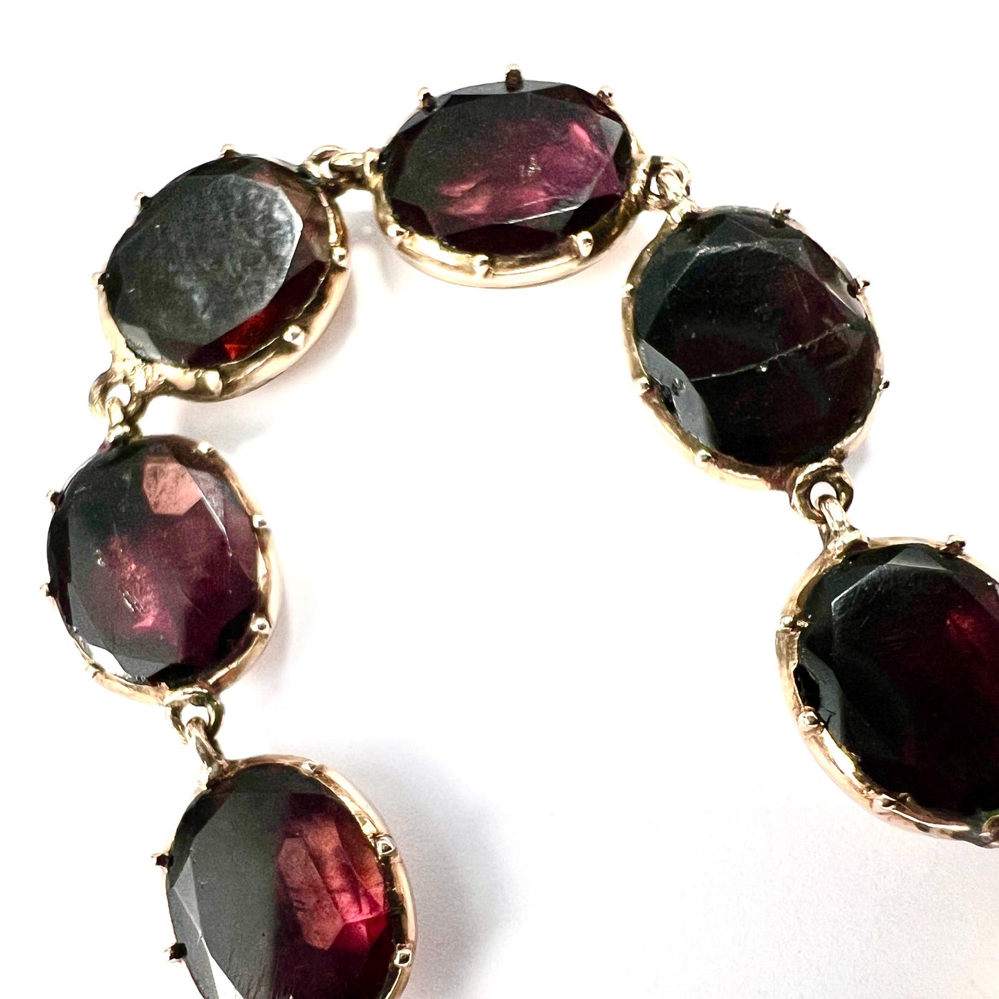 Georgian Flat Cut Garnet 9CT Gold Bracelet