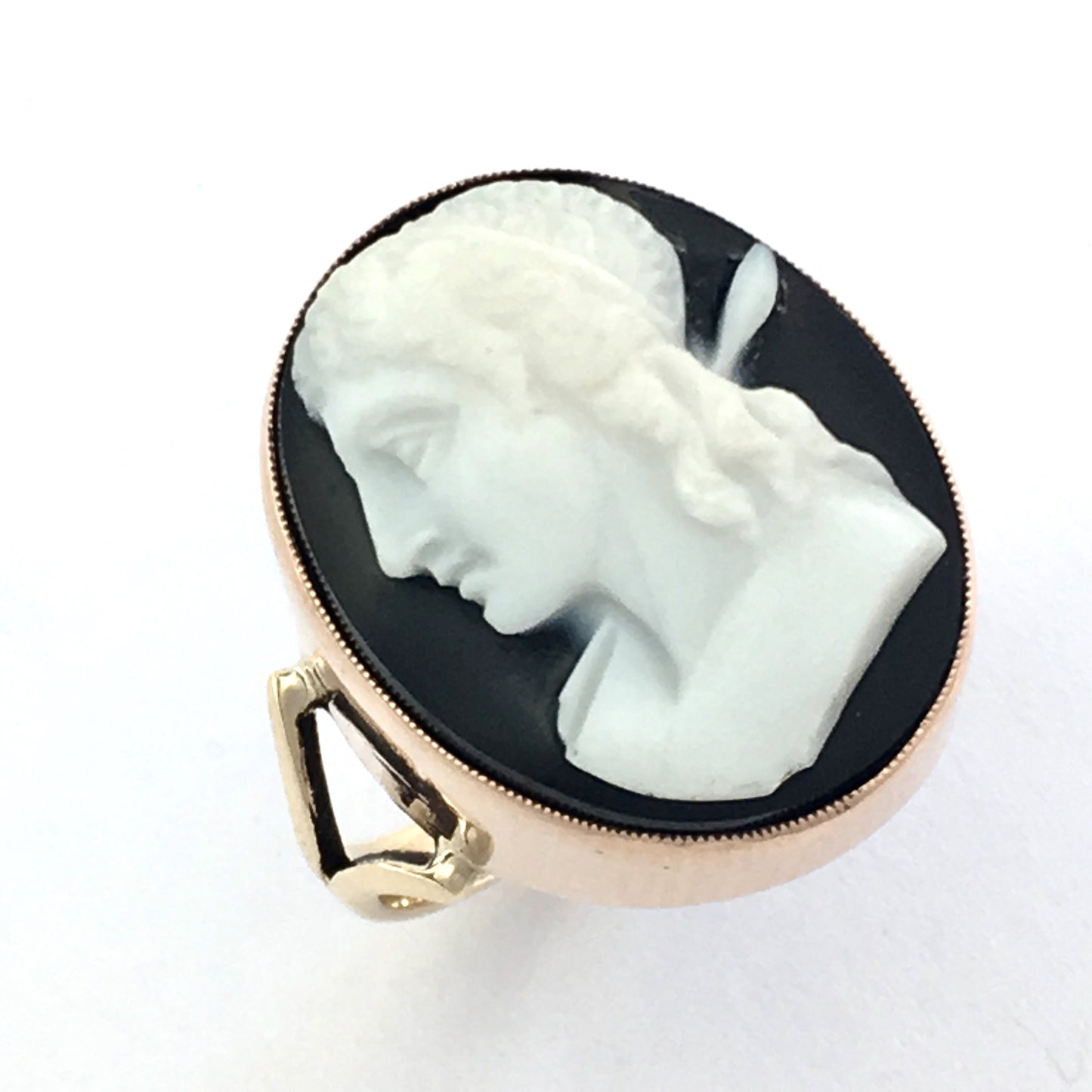 Georgian/Victorian Gentleman's 9CT Gold Hardstone Cameo Ring