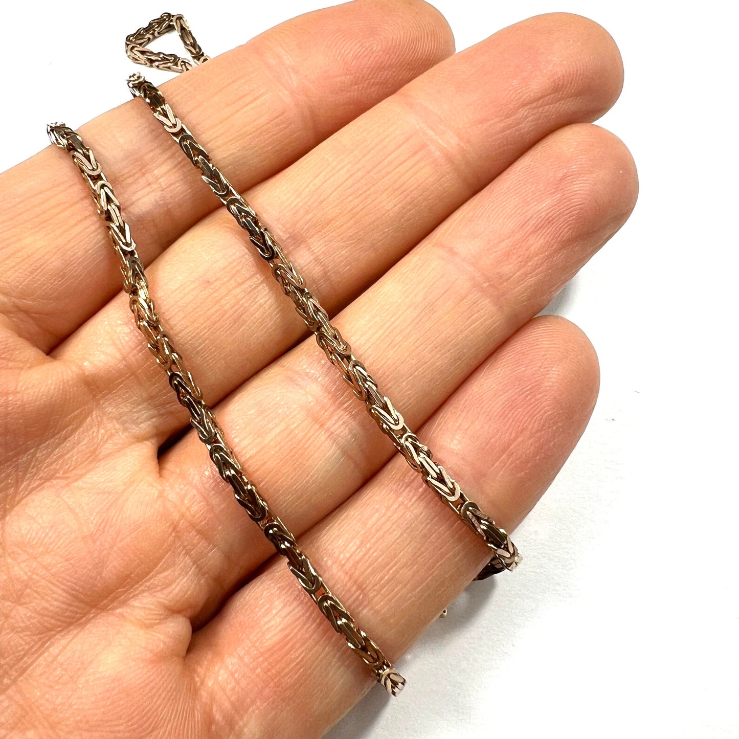 Vintage 9CT Gold Byzantine Link Chain Necklace