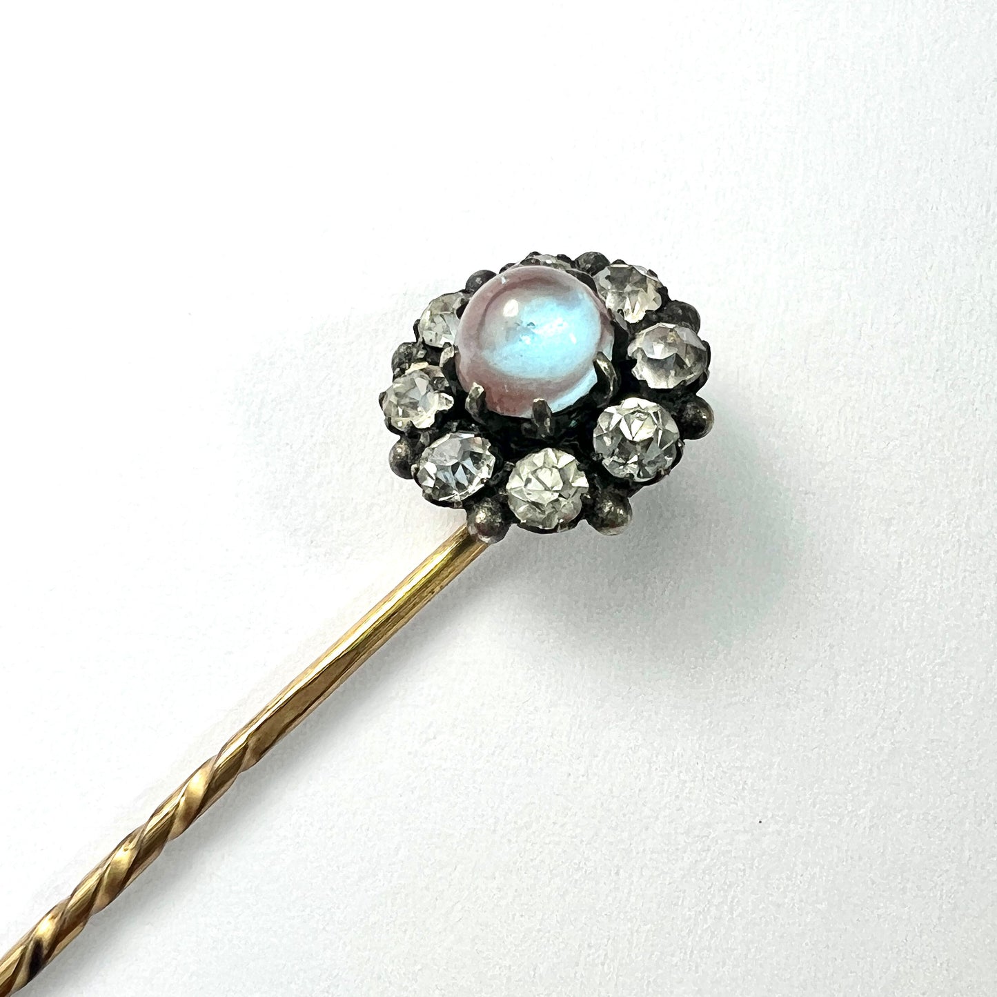 Victorian Saphiret and Foiled Paste Stick Pin
