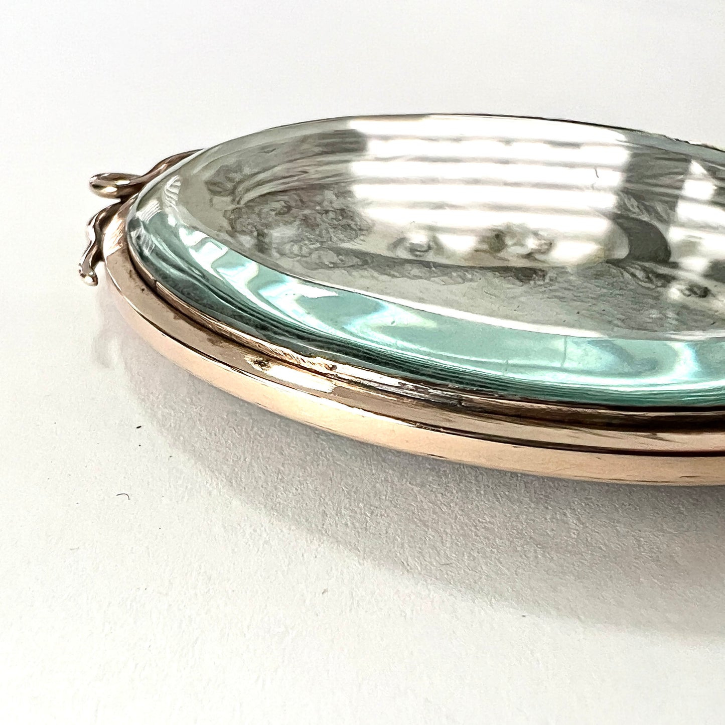 Large Regency/Victorian Lady Handpainted Miniature Pendant