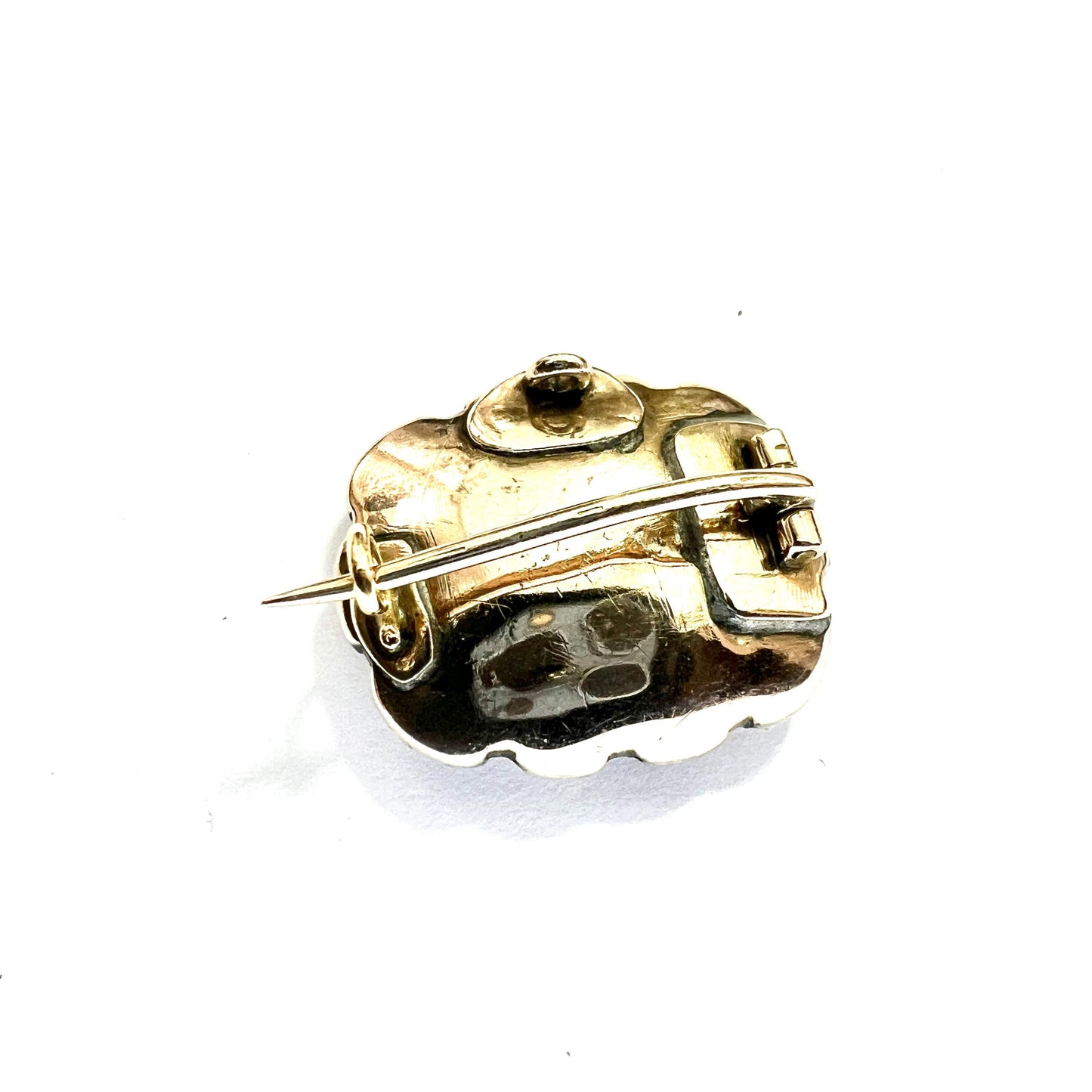 Georgian Silver Black Dot Paste Cluster Brooch