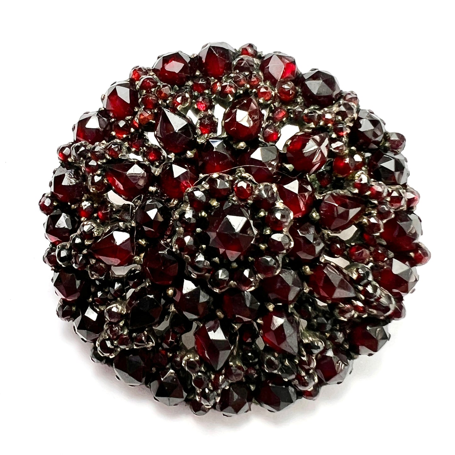 Large Victorian Rose-Cut Garnet Brooch