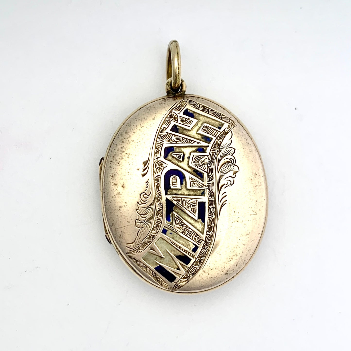 Victorian 9CT Gold Oval Mizpah Locket Pendant