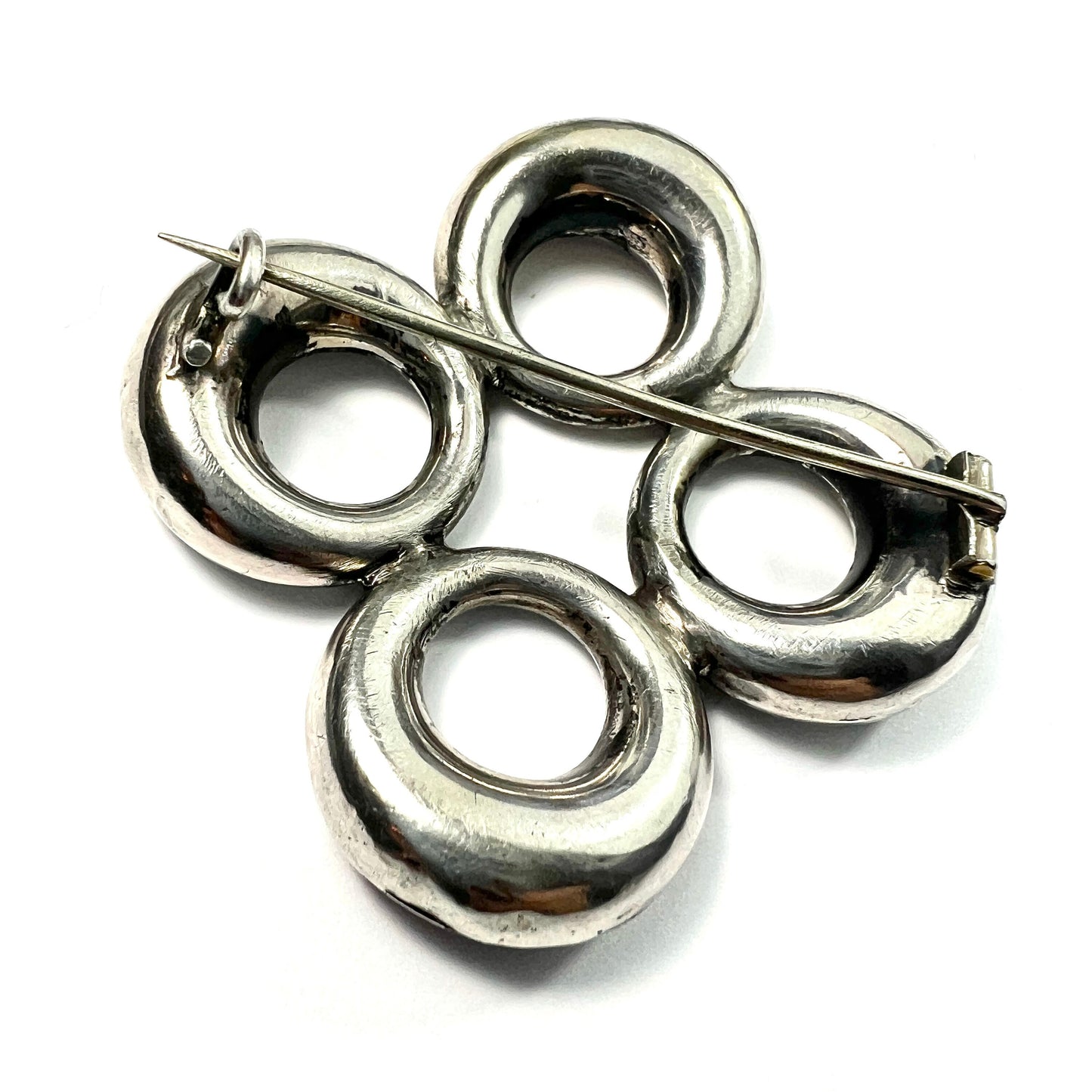 Victorian Scottish Agate Silver Circles Brooch
