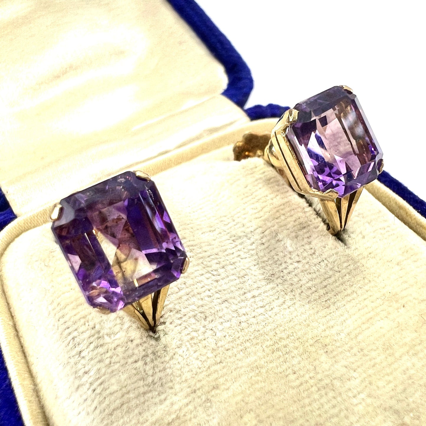 Vintage 9CT Gold Ametrine Screwback Earrings