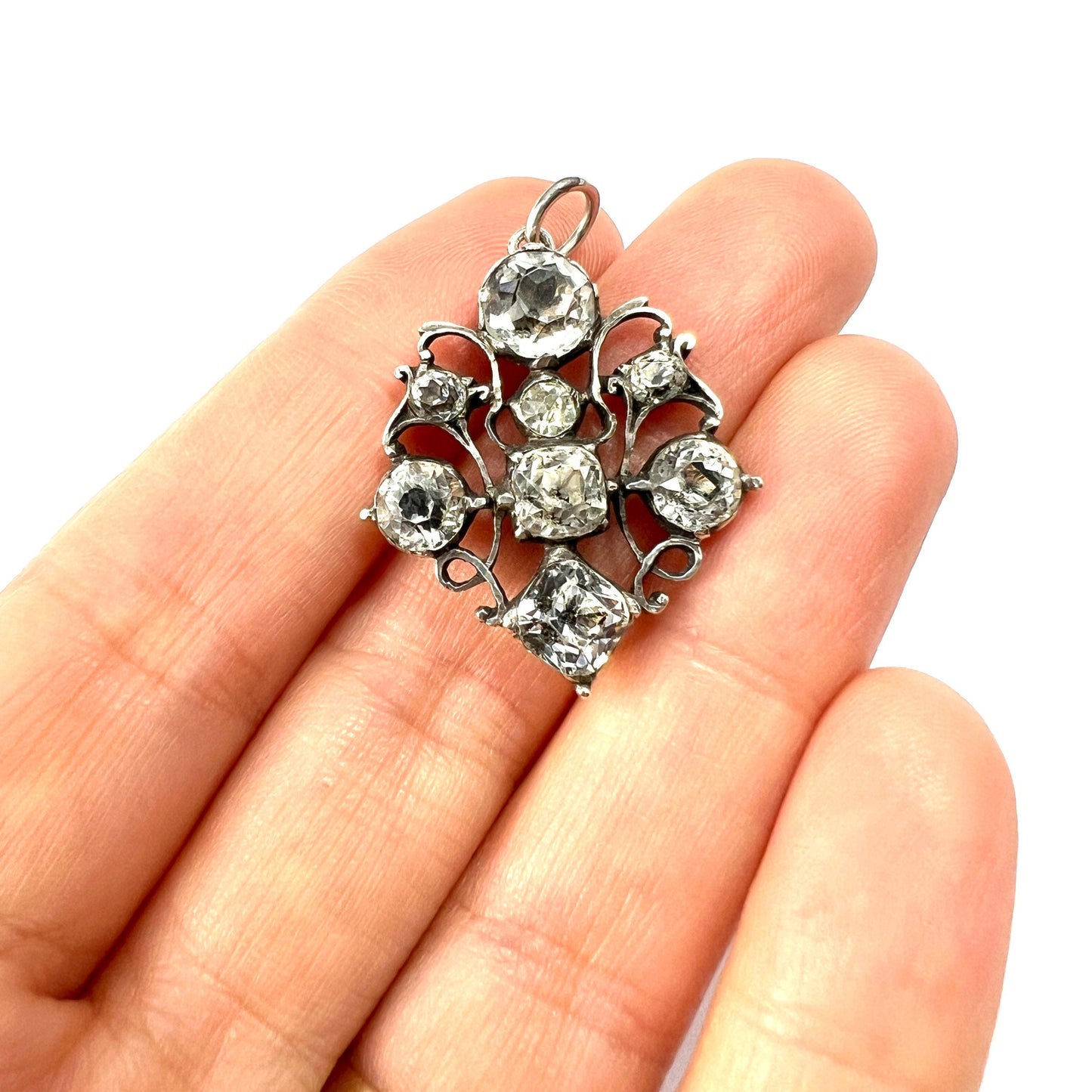 Georgian Silver Rock Crystal Pendant Conversion