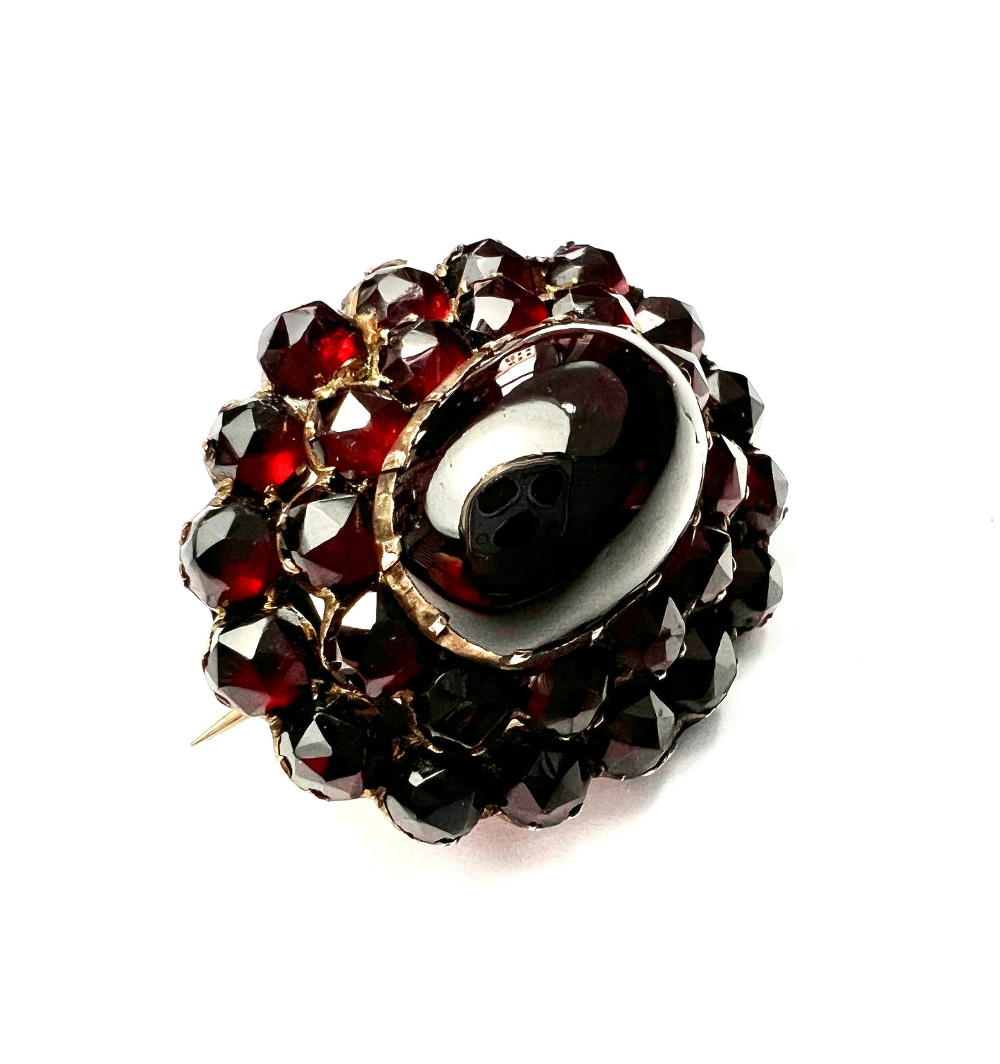 Victorian Garnet Carbuncle Cluster Brooch