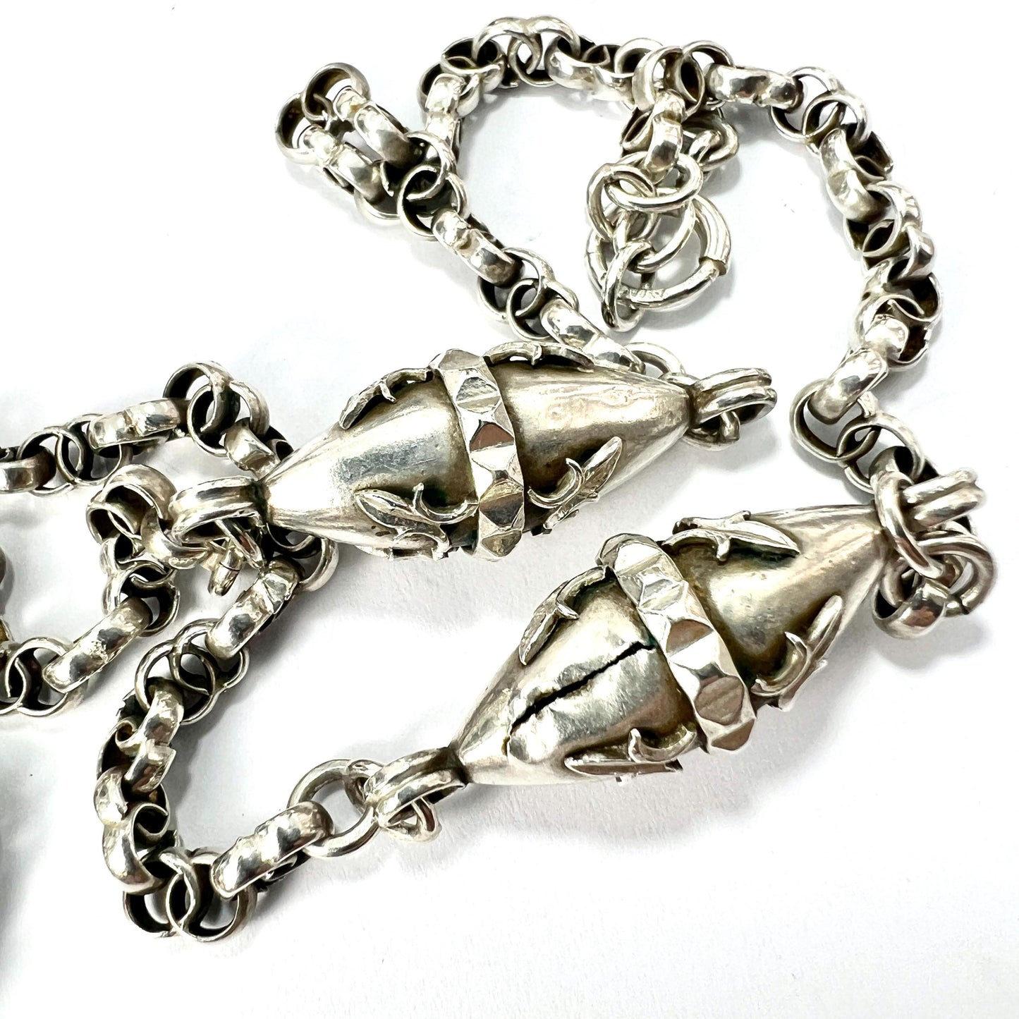 Edwardian Silver Photograph Locket Pendant Necklace