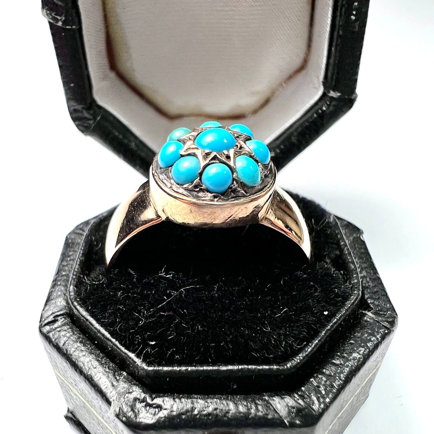 Victorian 18CT Gold Turquoise Star Ring