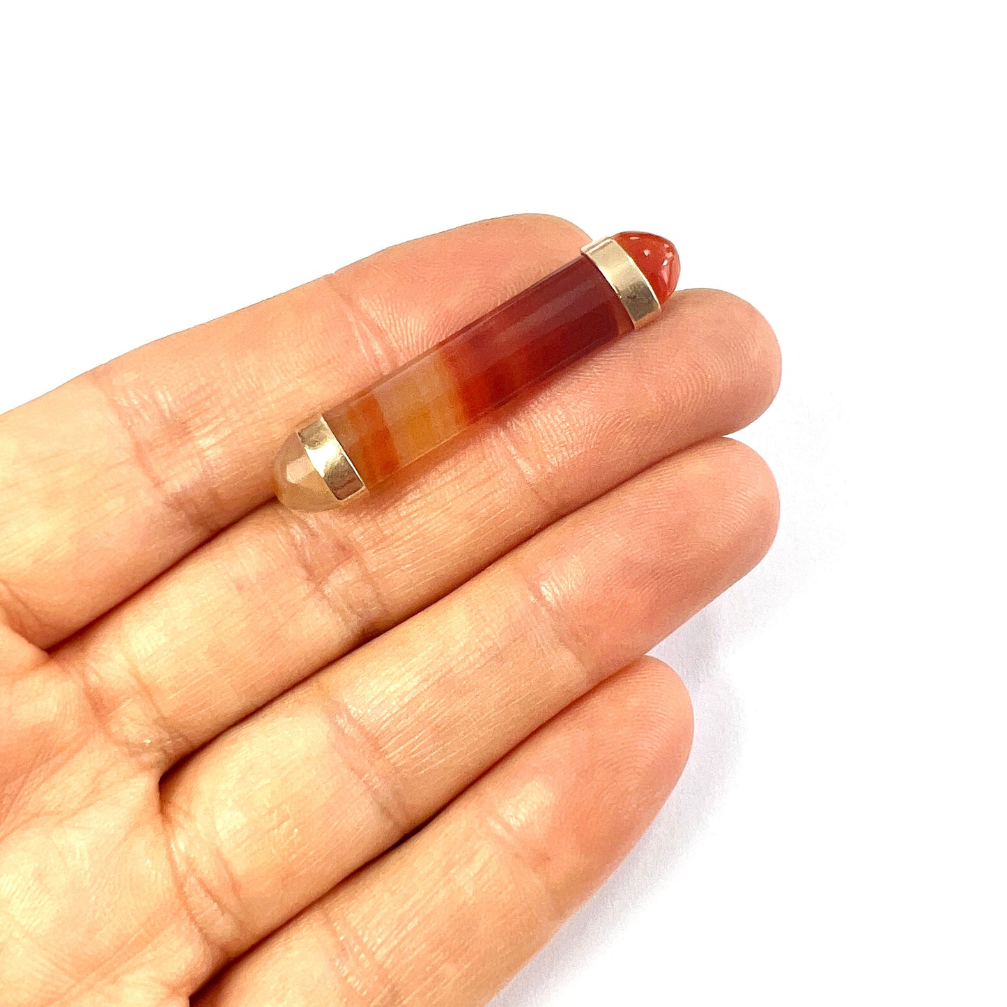 Victorian Red Agate Rose Gold Bar Brooch