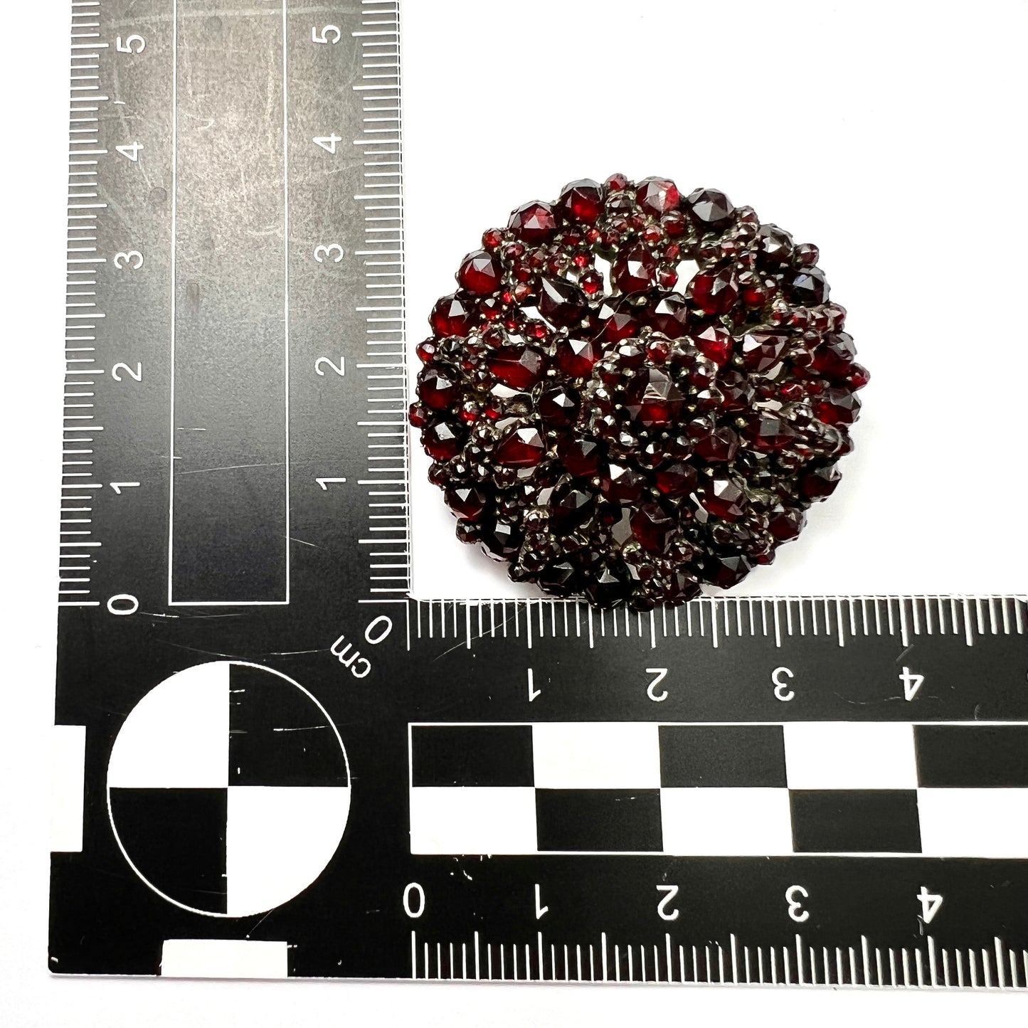Large Victorian Rose-Cut Garnet Brooch
