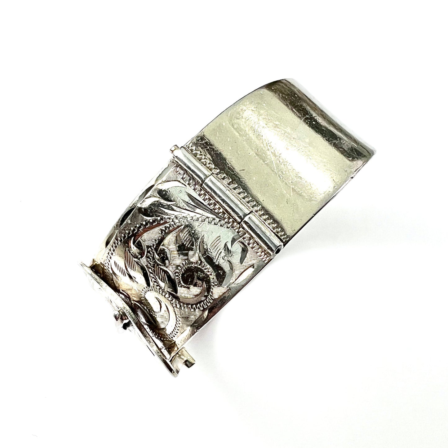 Vintage Silver Gilt Belt Buckle Cuff Bangle