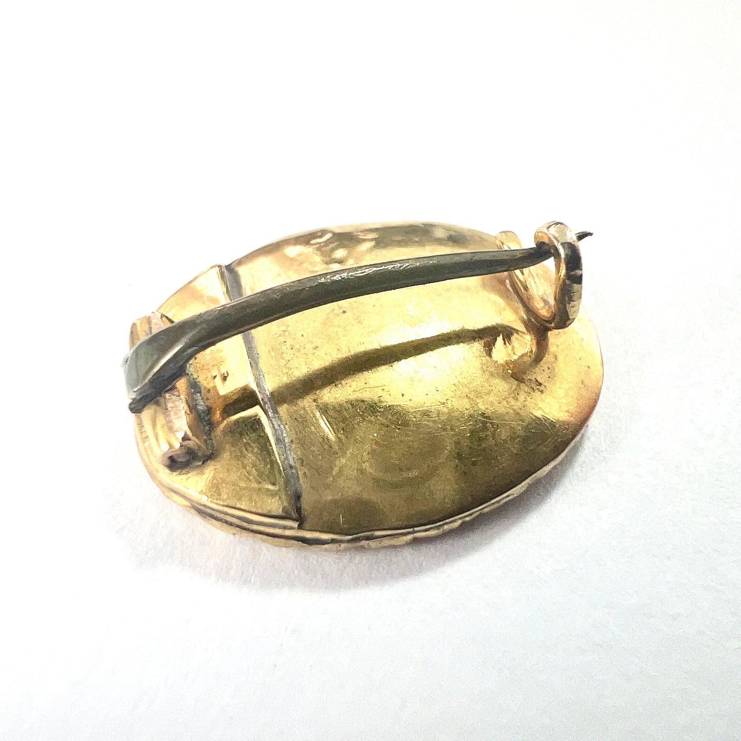 Small Georgian Gold Hair Mourning Brooch